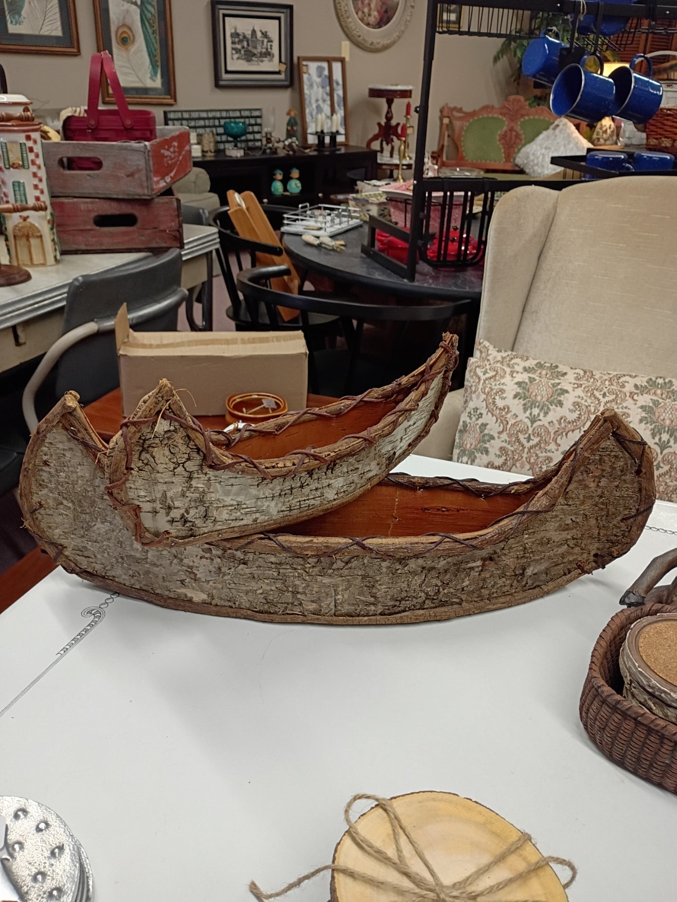 Pair of Wooden Canoes