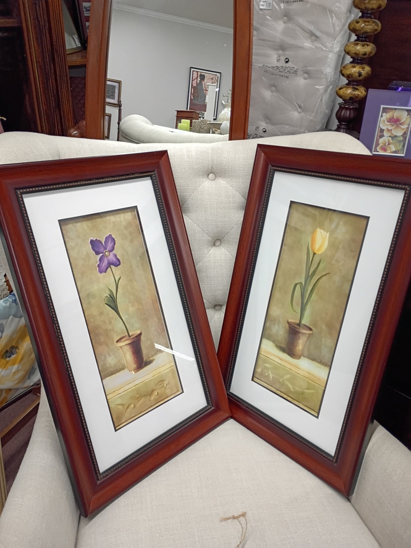 Pair of Tall Floral Prints