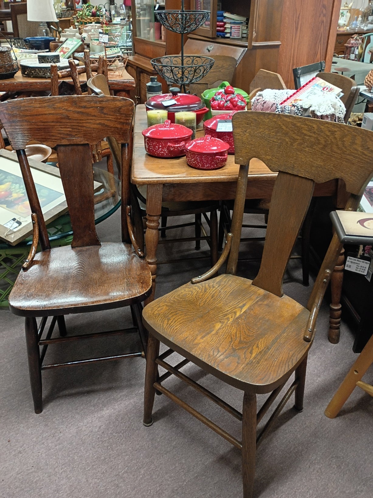 Set of 5 Vintage Oak Chairs