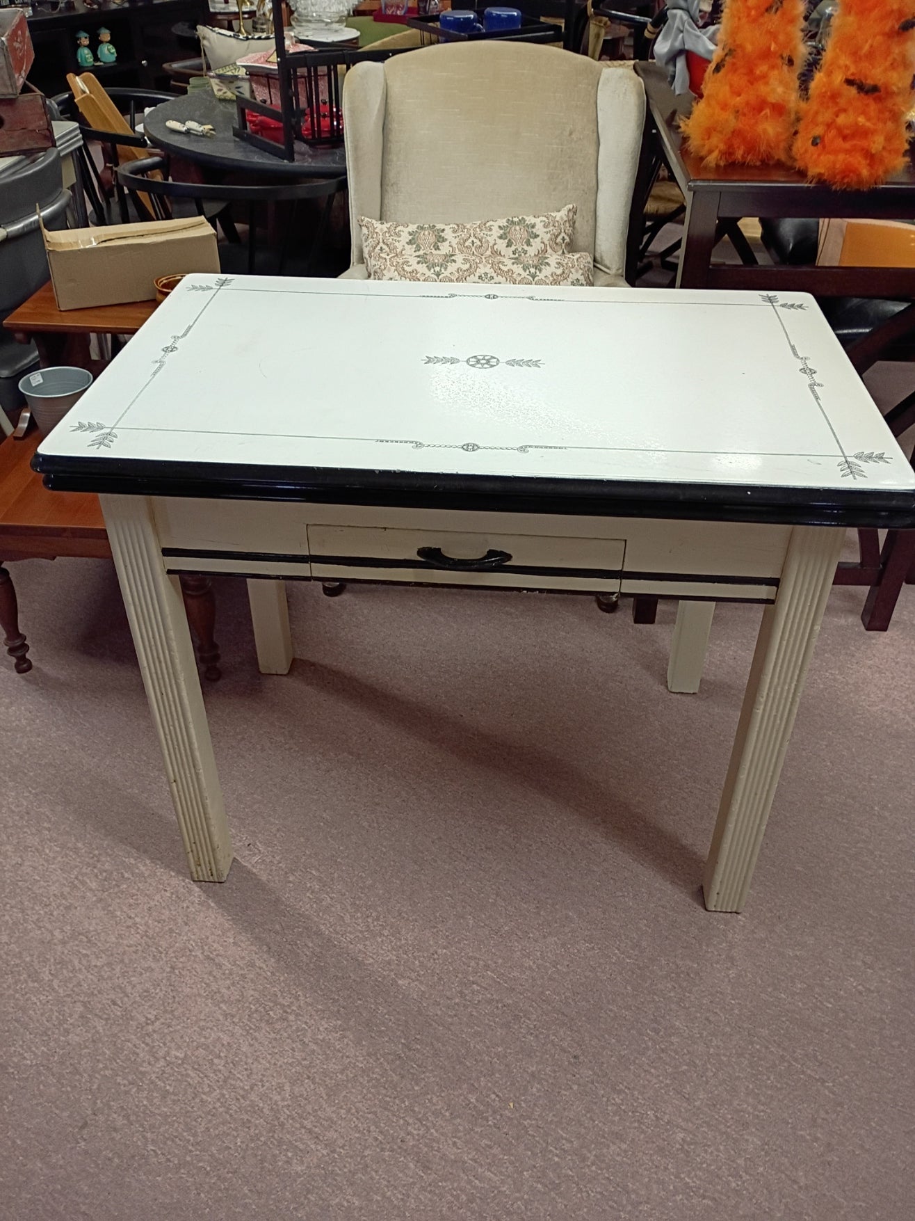 Vintage, Enamel Top Table