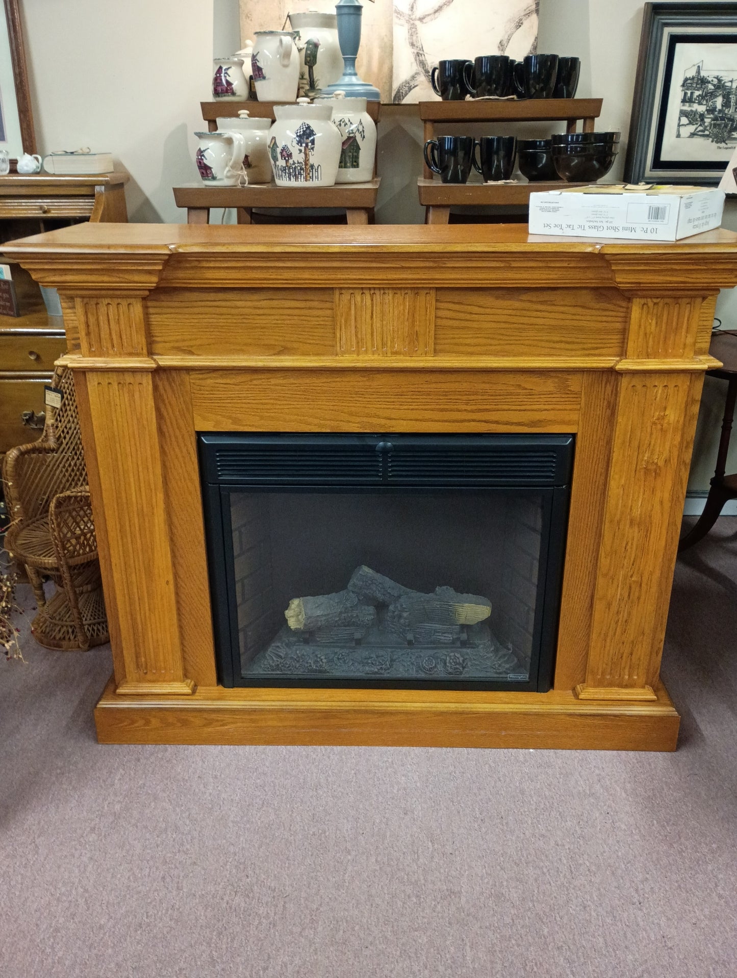 Electric Fireplace w/ Mantle