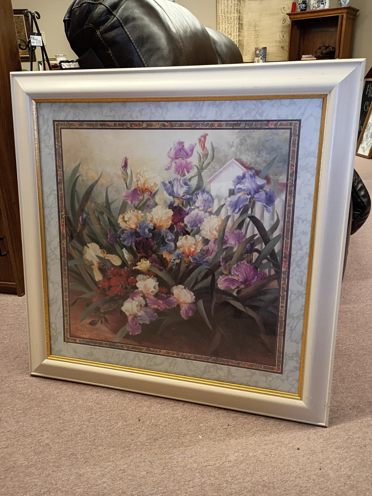 Floral Picture w/ White Frame