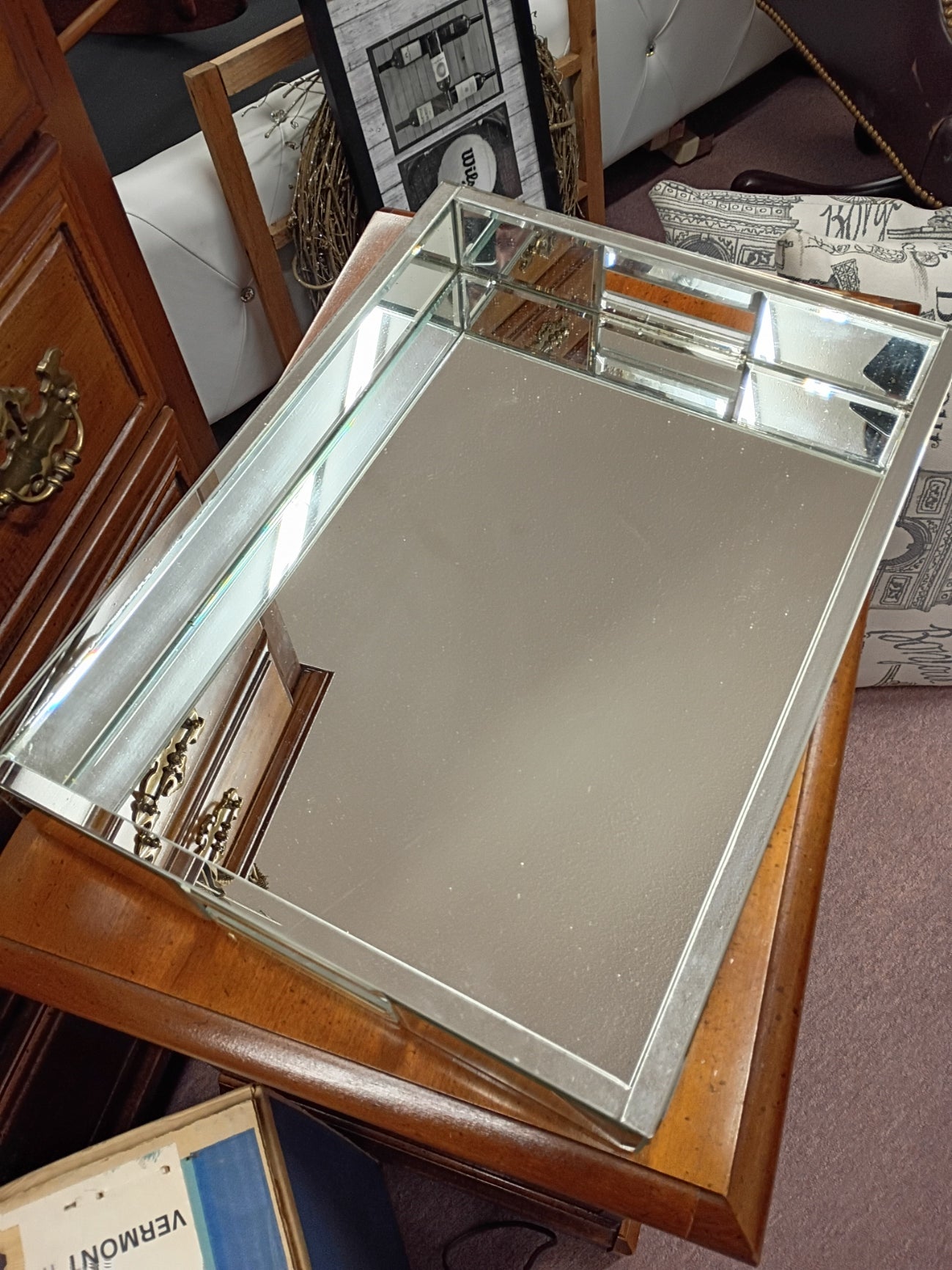 Large, Mirrored Tray