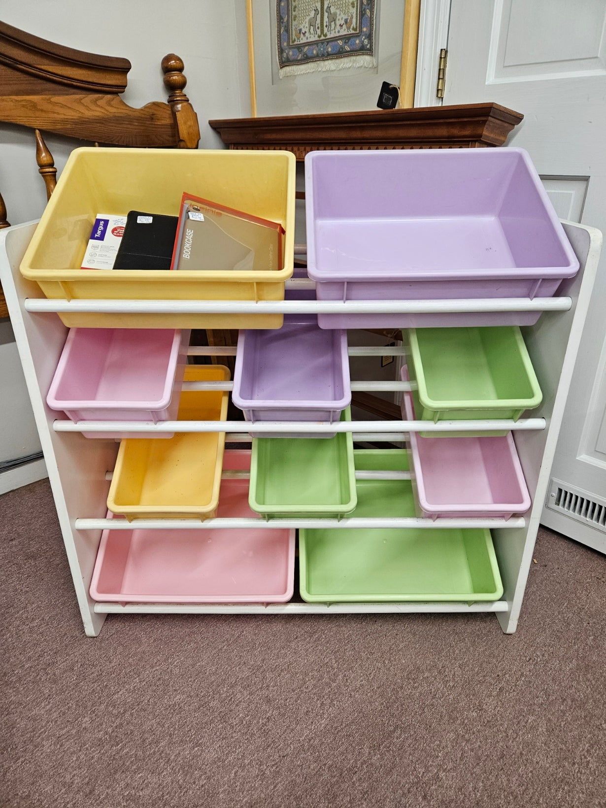Toy Organizer w/ Plastic Bins