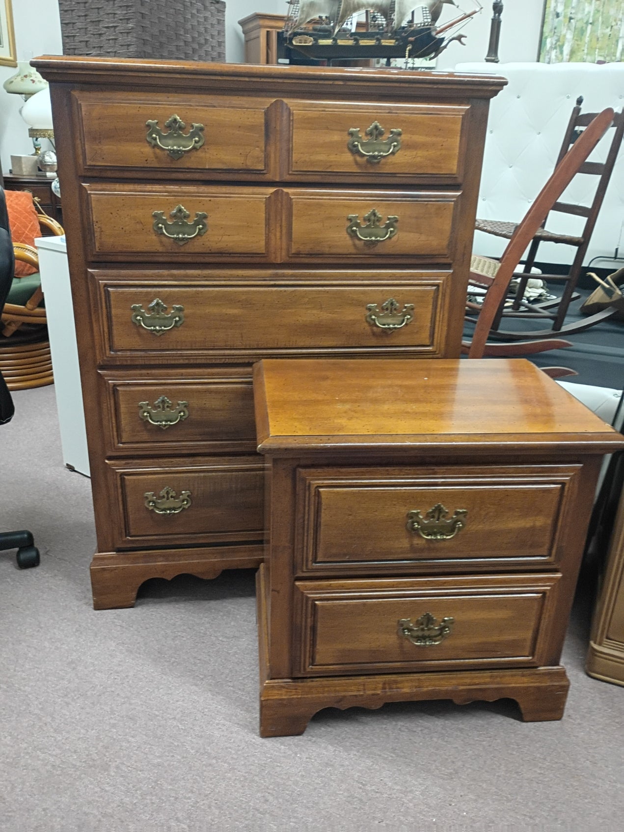 Matching Chest of Drawers and Nightstand