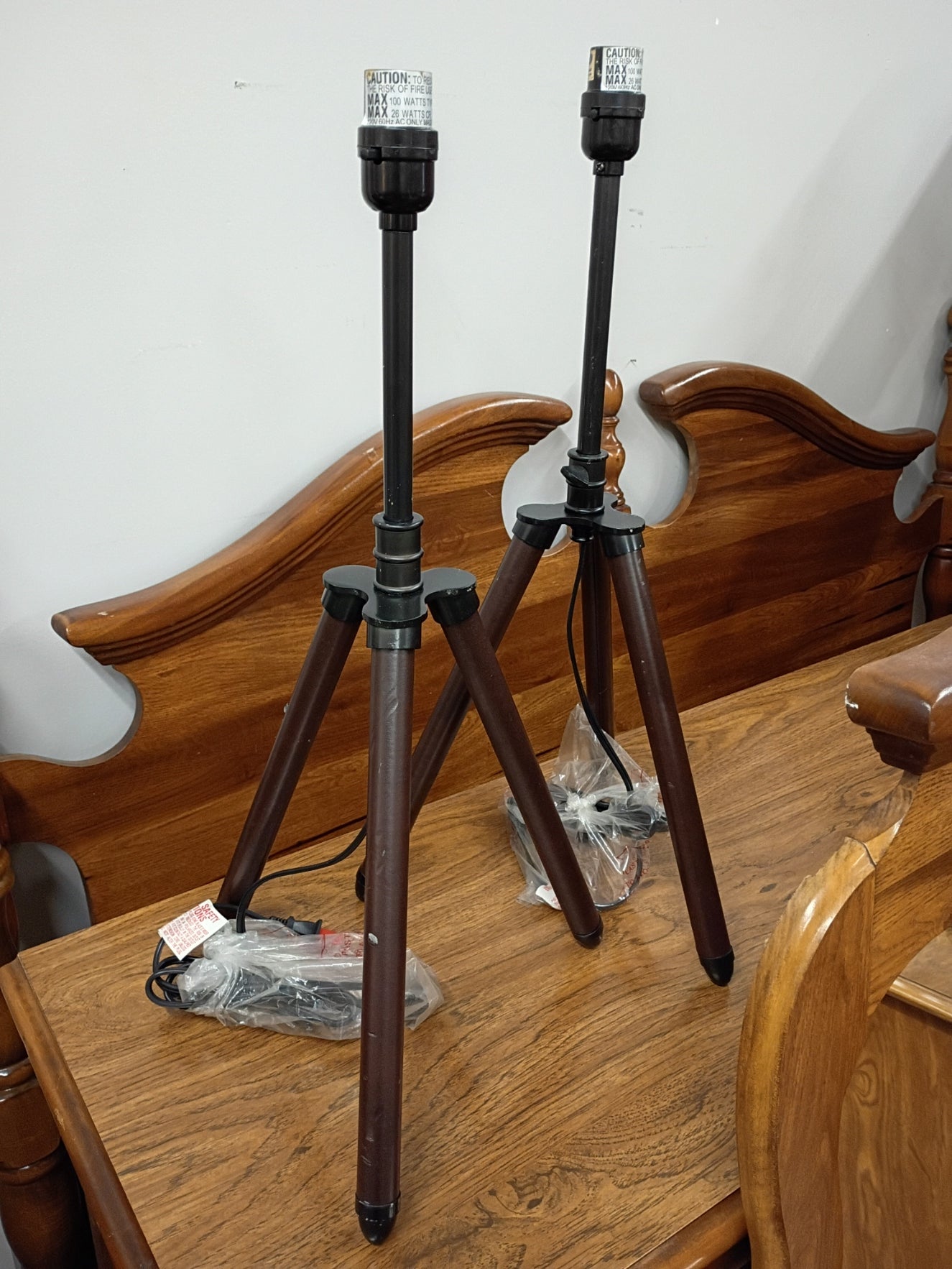 Pair of Tripod Lamps, NO Shades