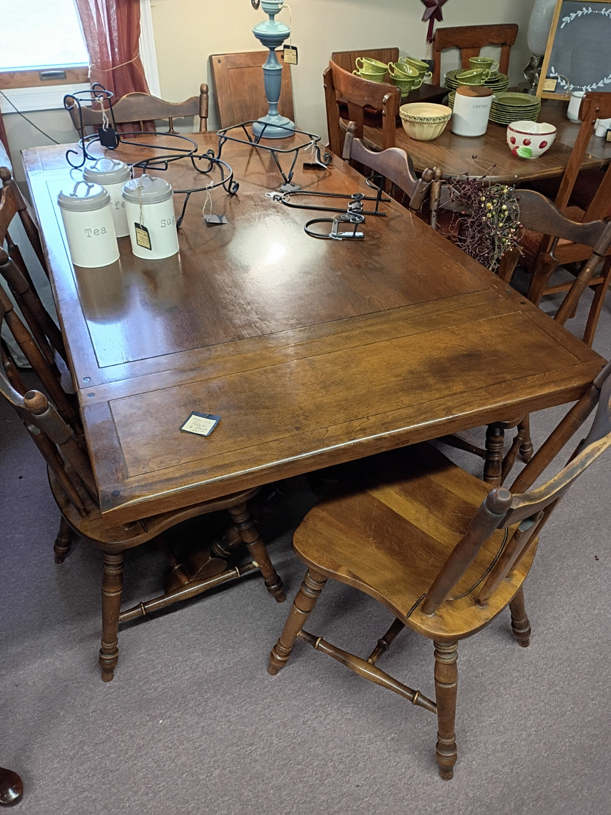 Trestle Table w/ 6 Chairs and 2 Leaves