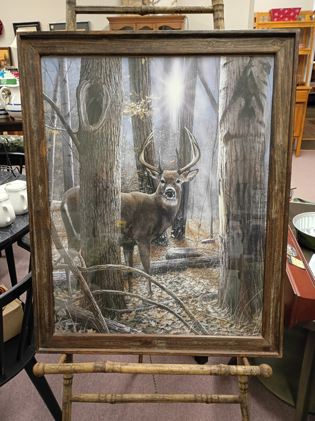 Deer Print w/ Wood Frame