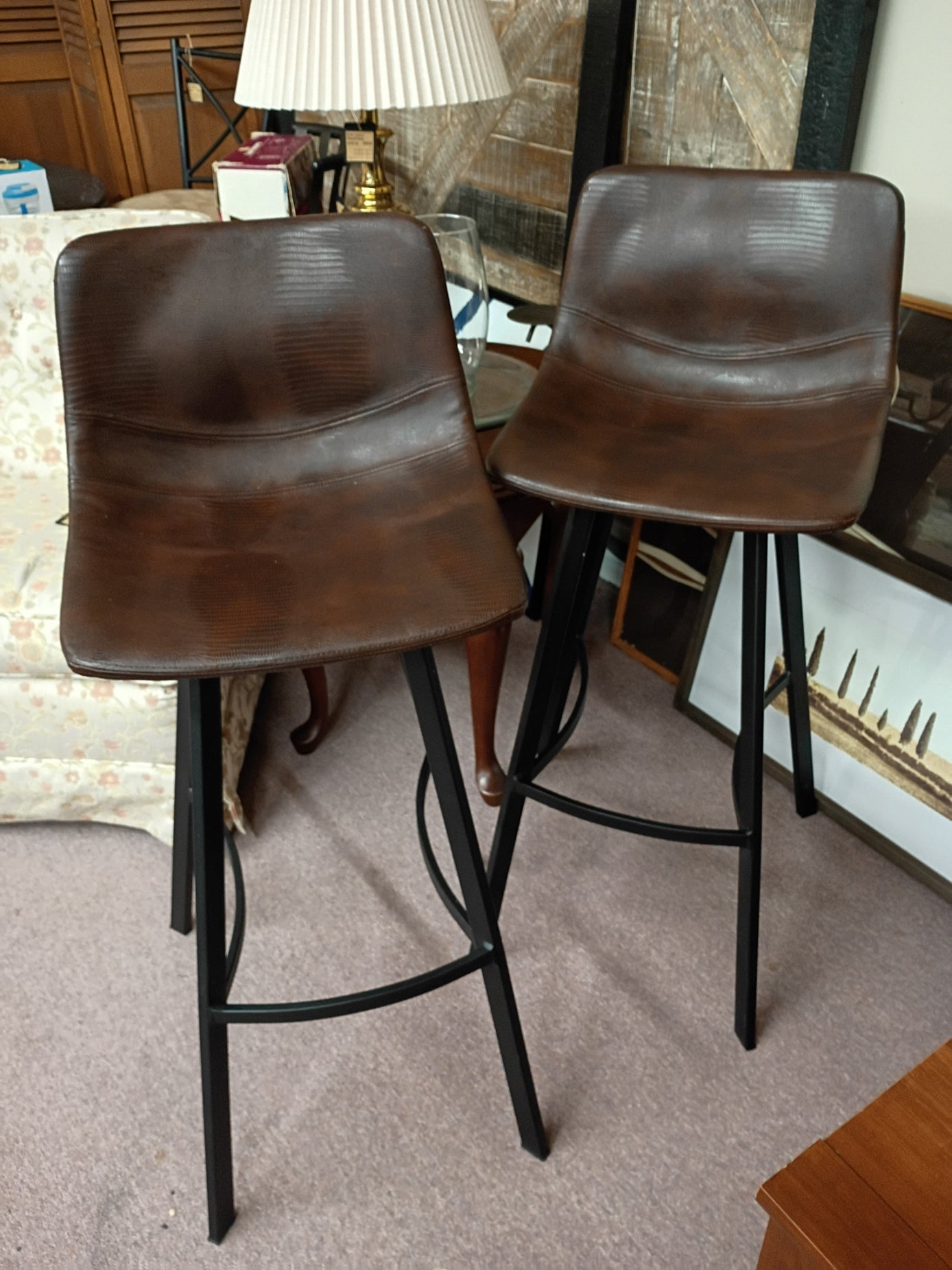 Pair of Brown Bar Stools