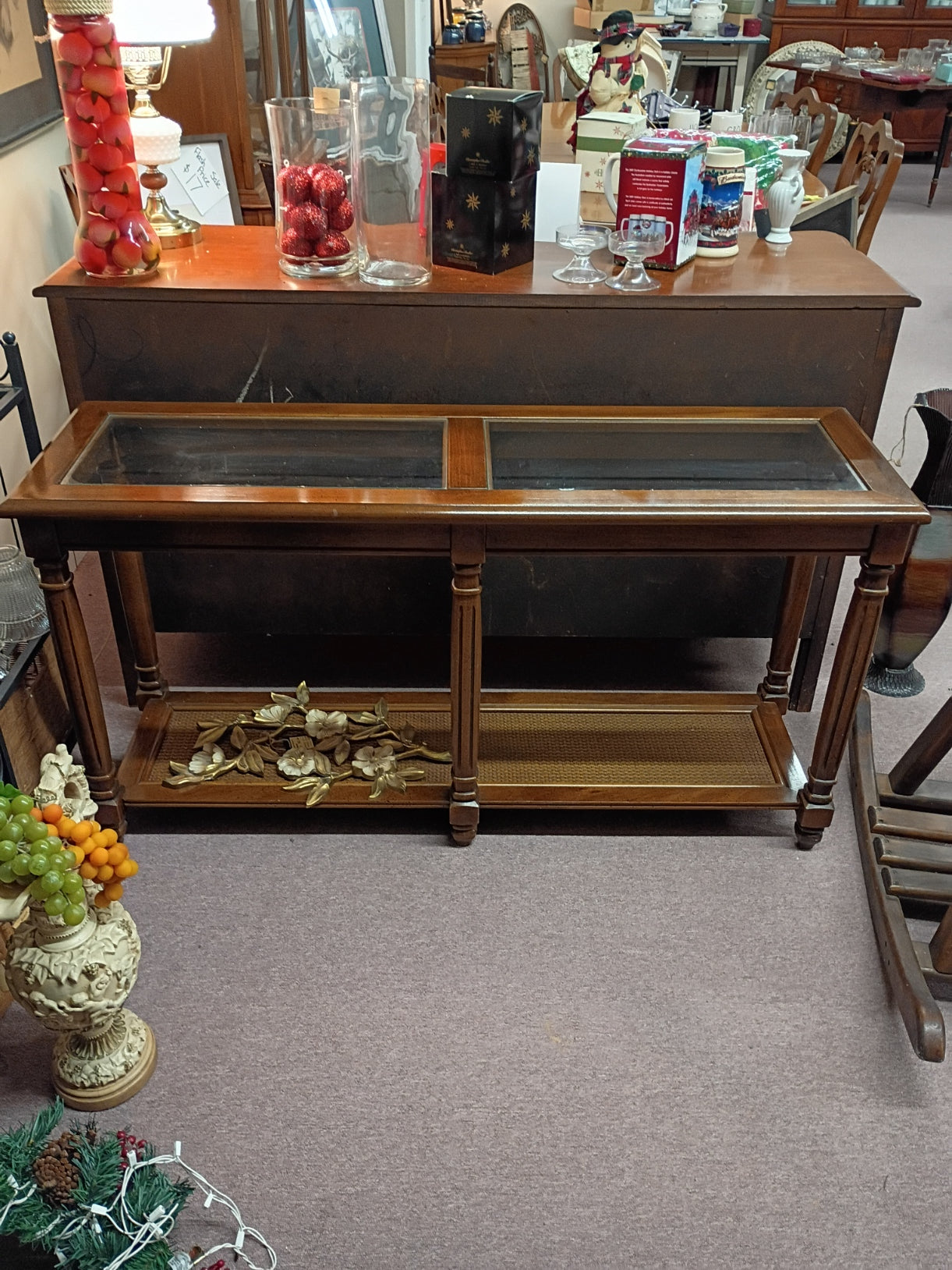 Sofa Table w/ Glass Inserts