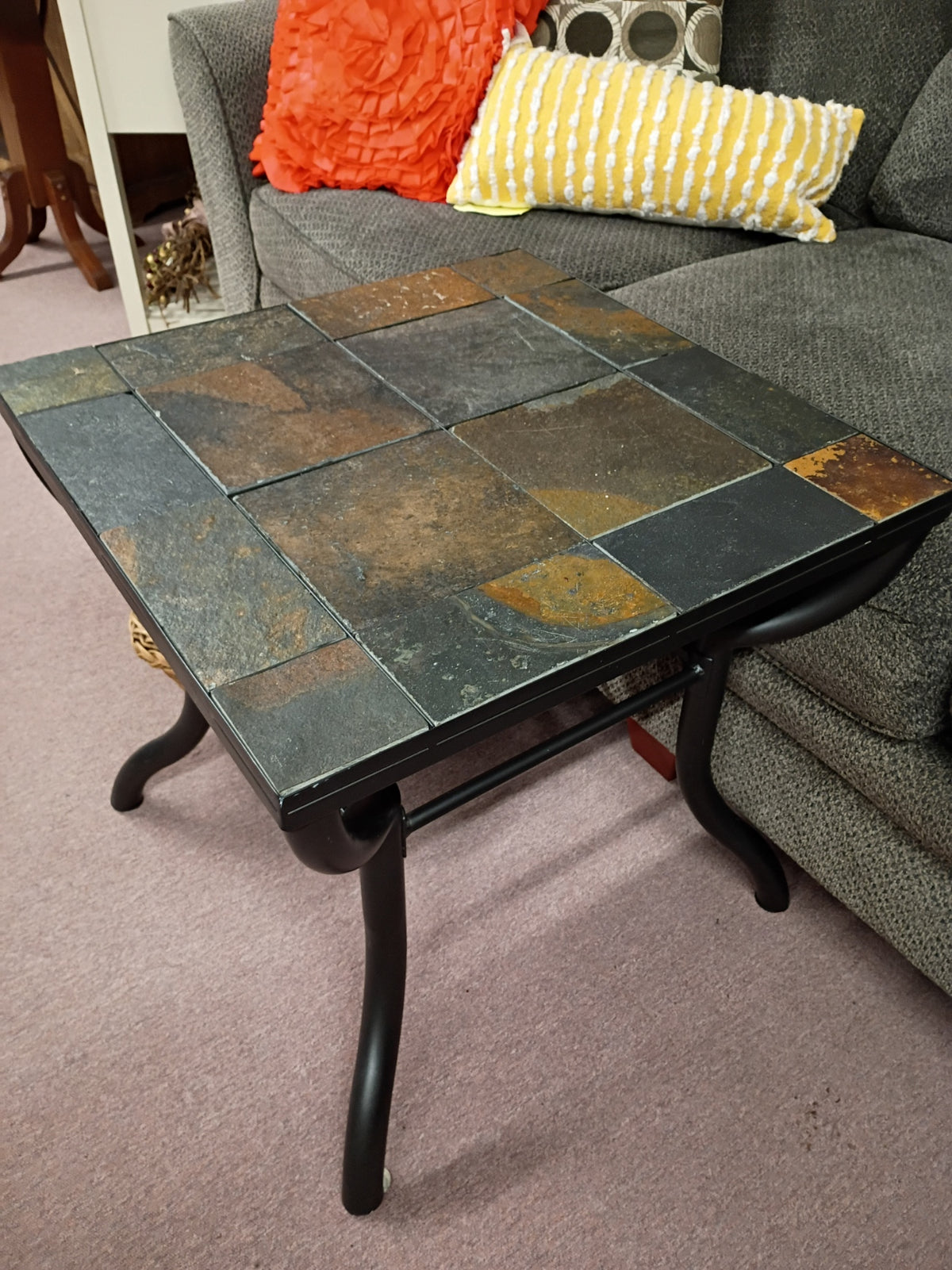 Slate Top Side Table