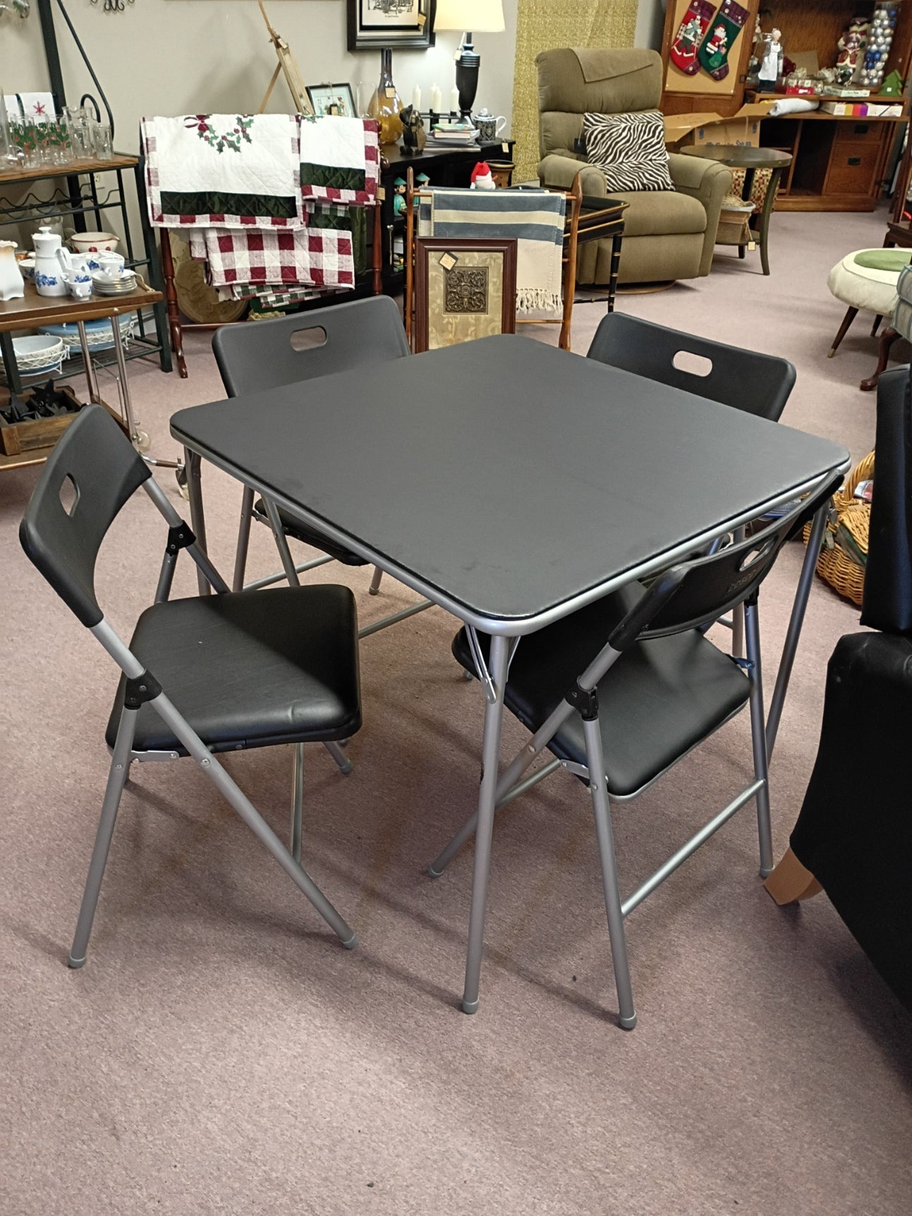 Folding Card Table w/ 4 Folding Chairs