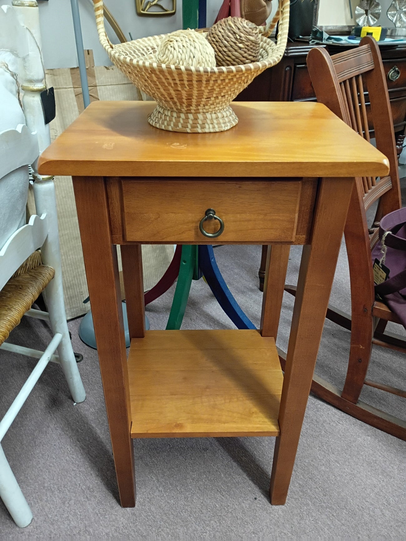 Tall Side Table w/ Drawer