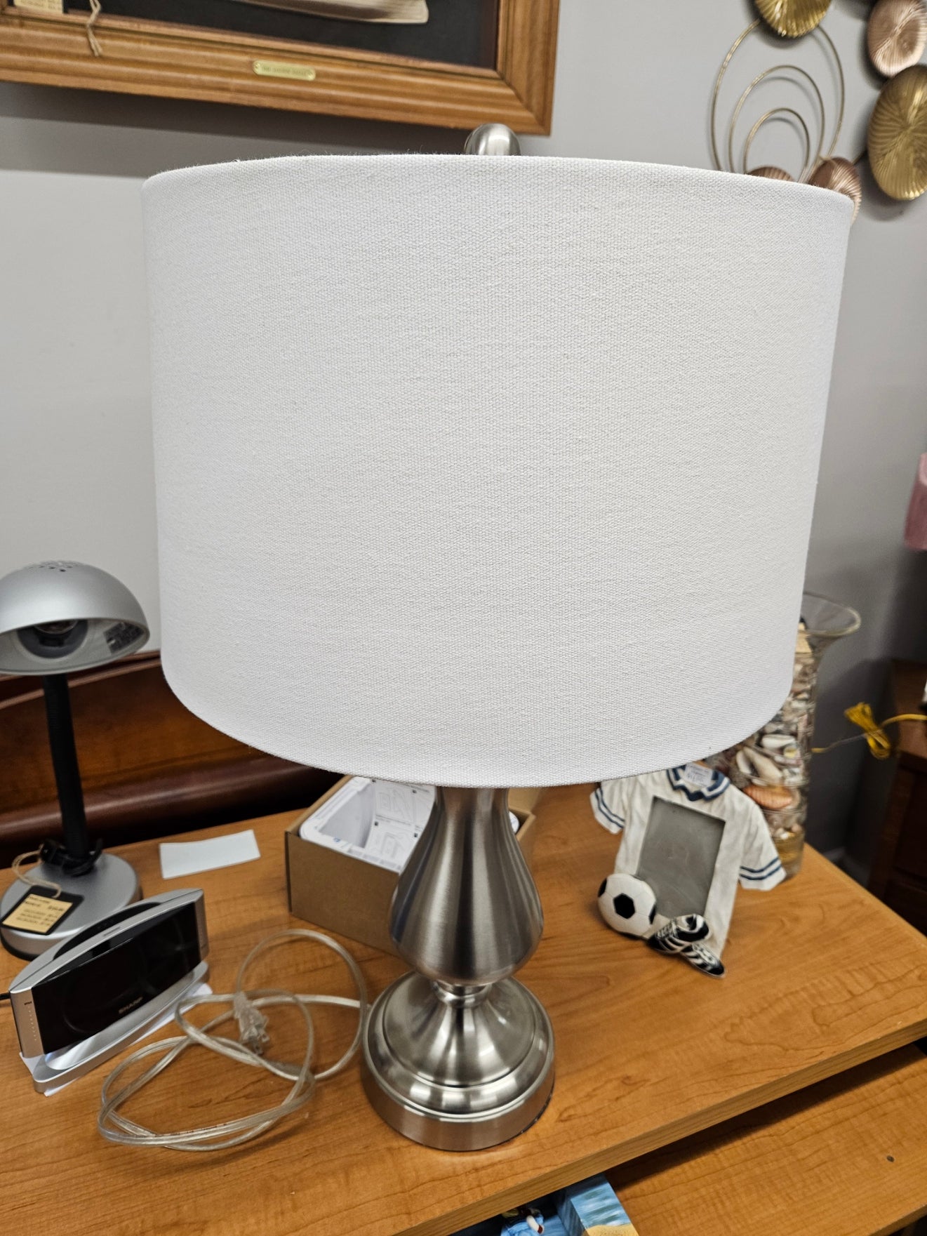 Silver Table Lamp w/ Shade