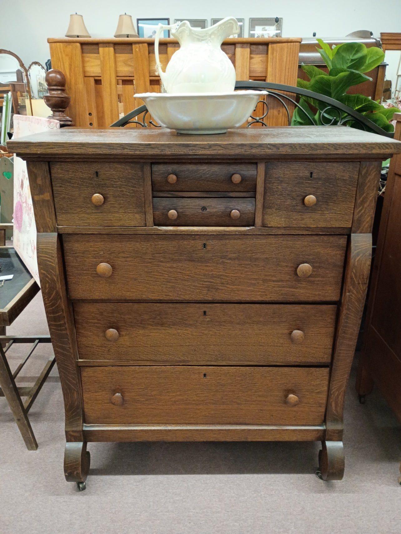 Vintage, Oak Empire Dresser