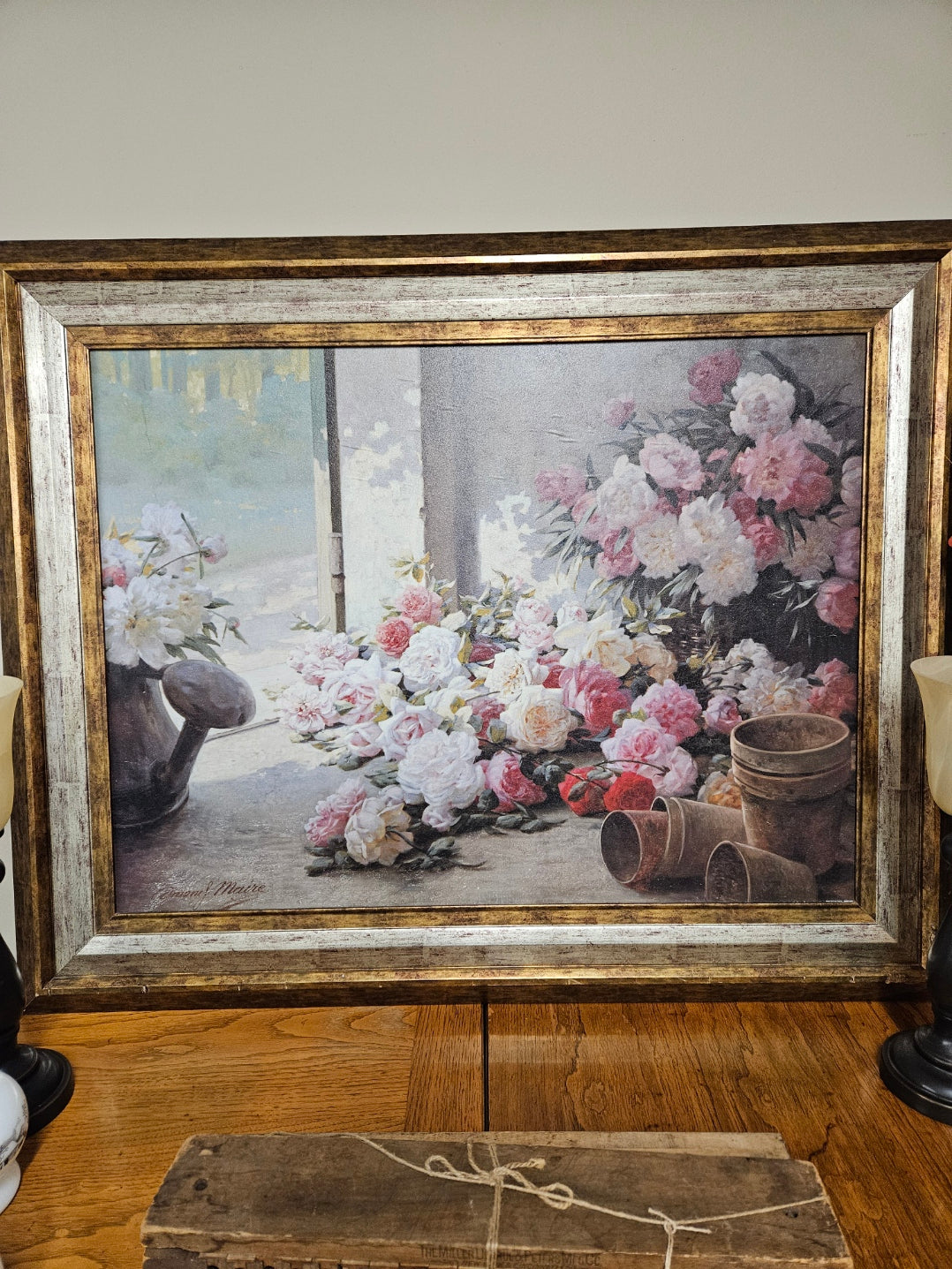 Large Framed Rose Canvas