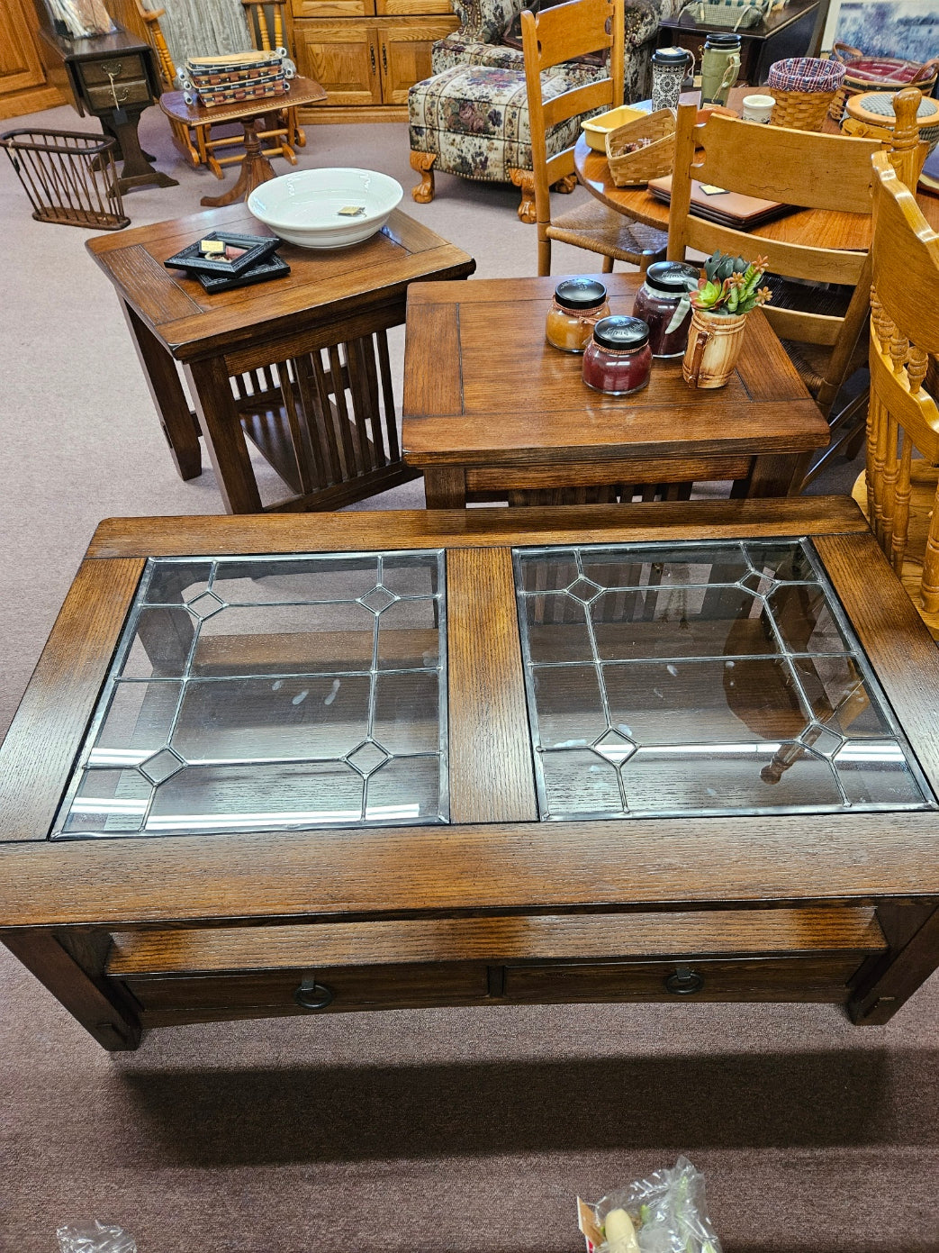 Set of 3 Mission Style Coffee/End Tables