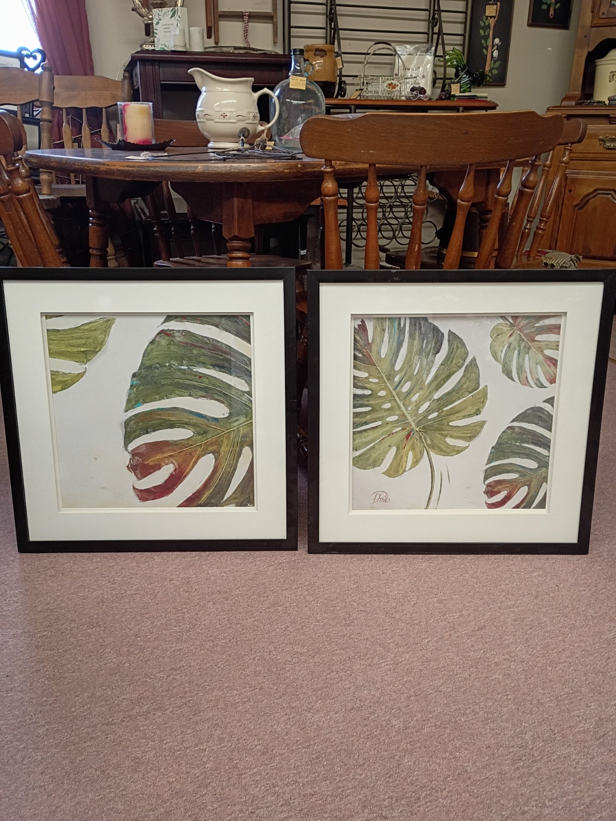 Pair of Framed Leaf Prints