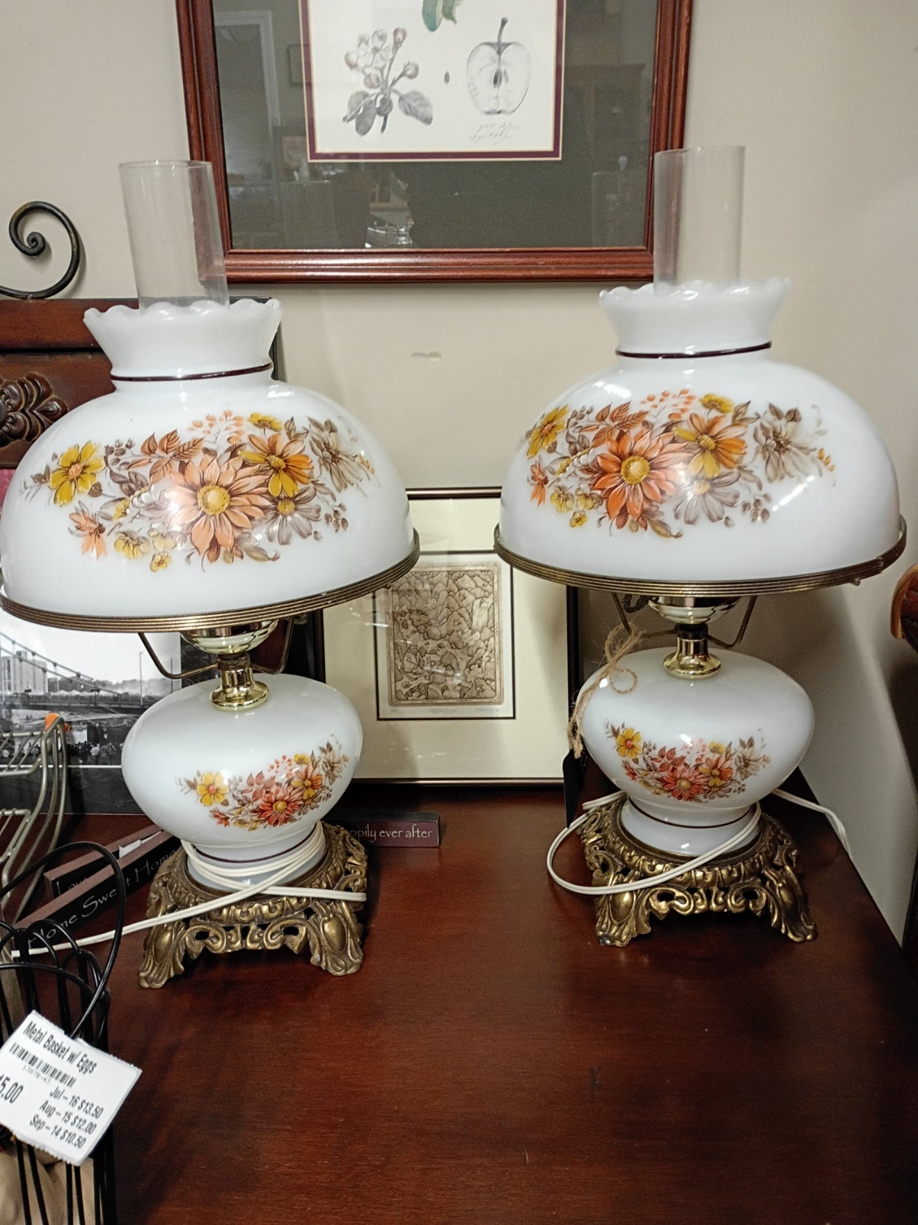 Pair of Hurricane Lamps