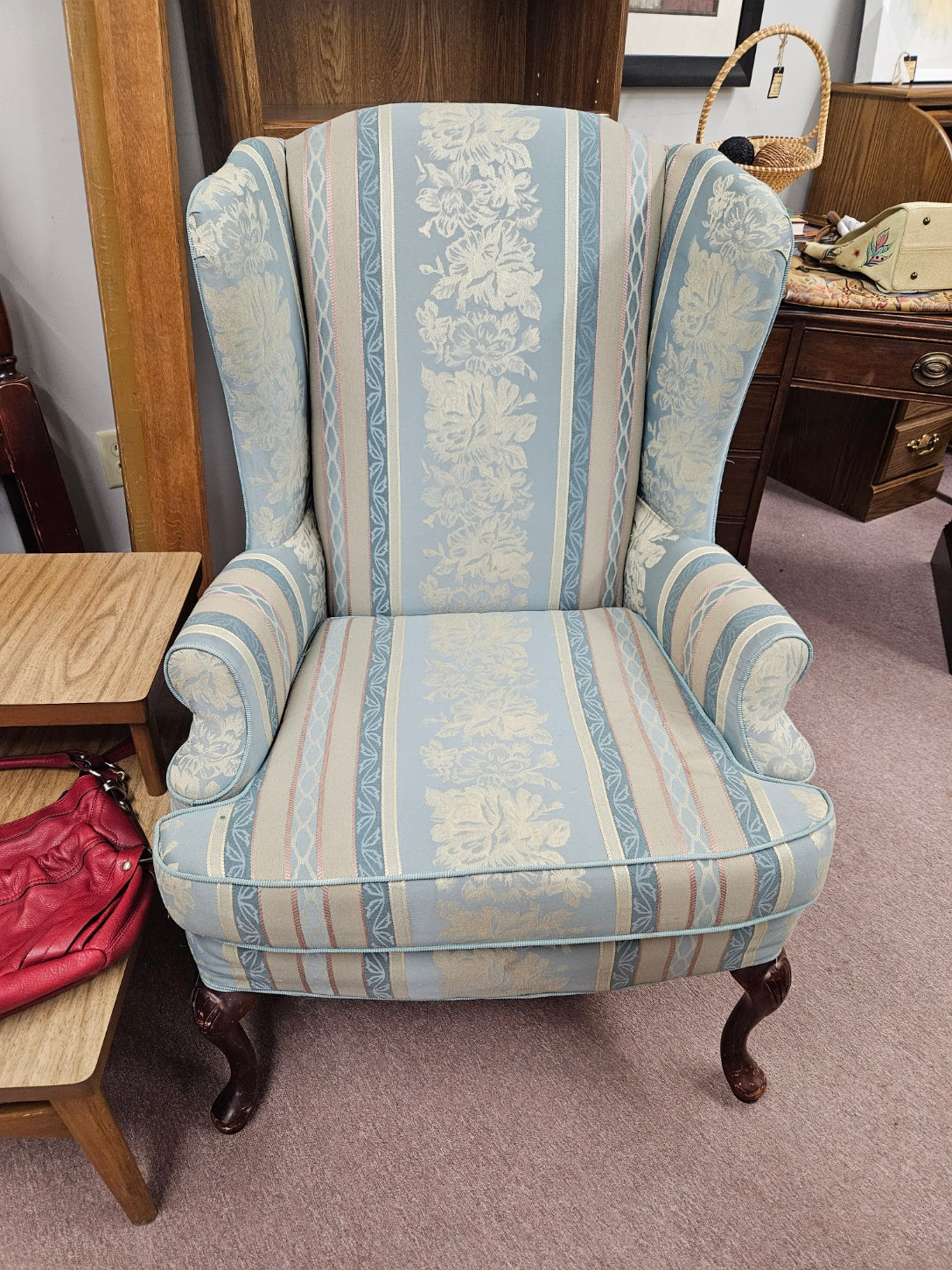 Patterened Wing Chair