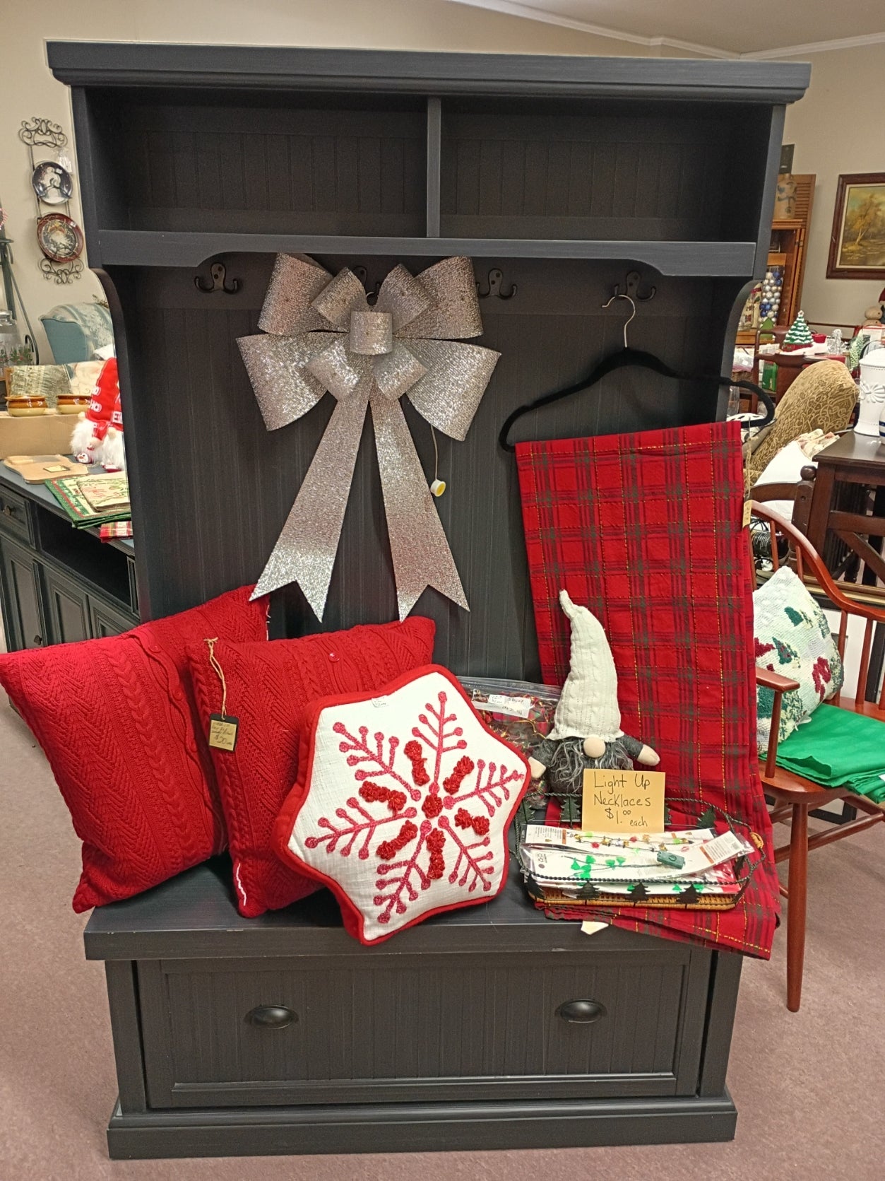 Black Hall Tree w/ Seat