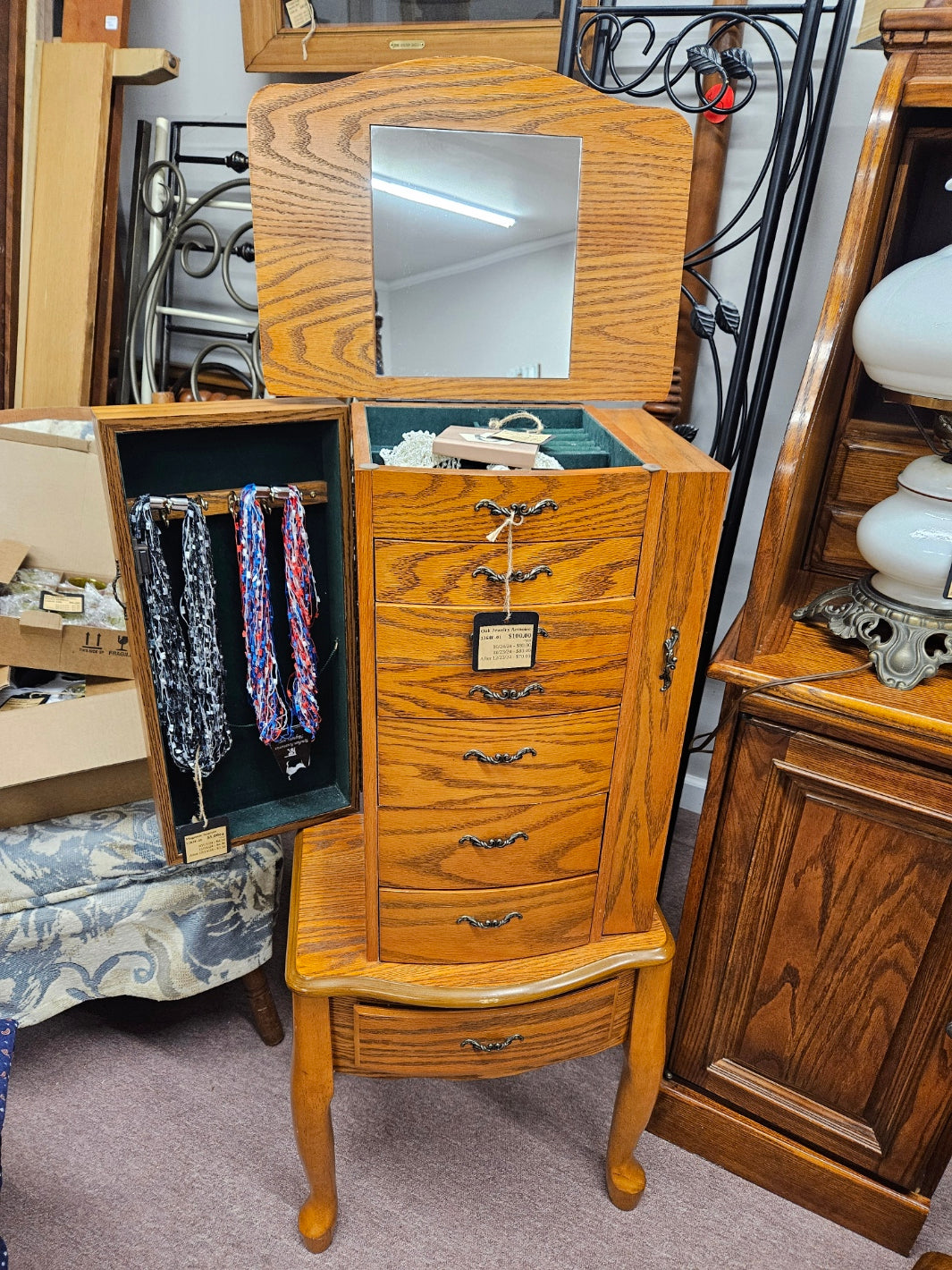 Oak Jewelry Armoire