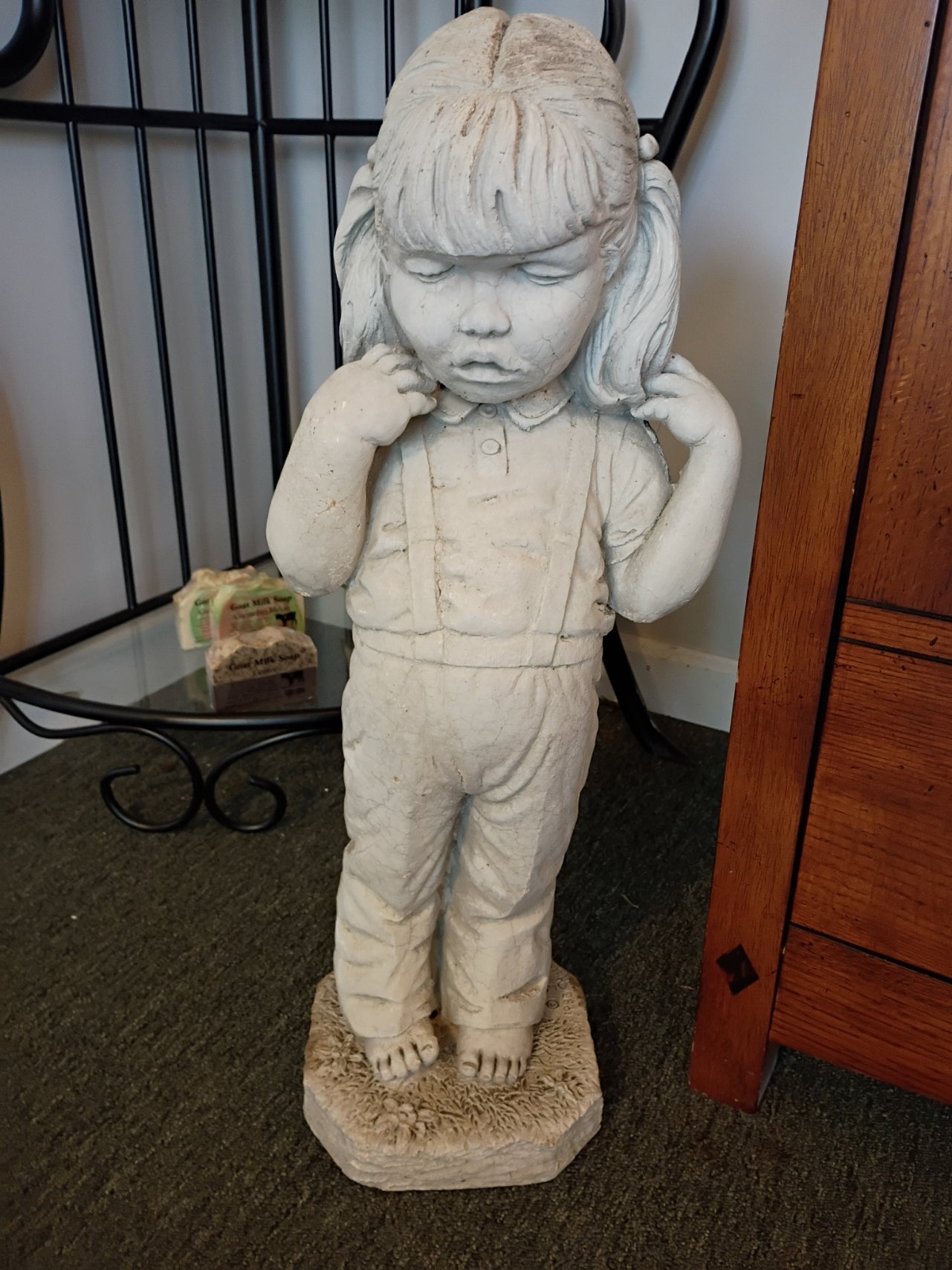 Concrete Garden Girl Statue