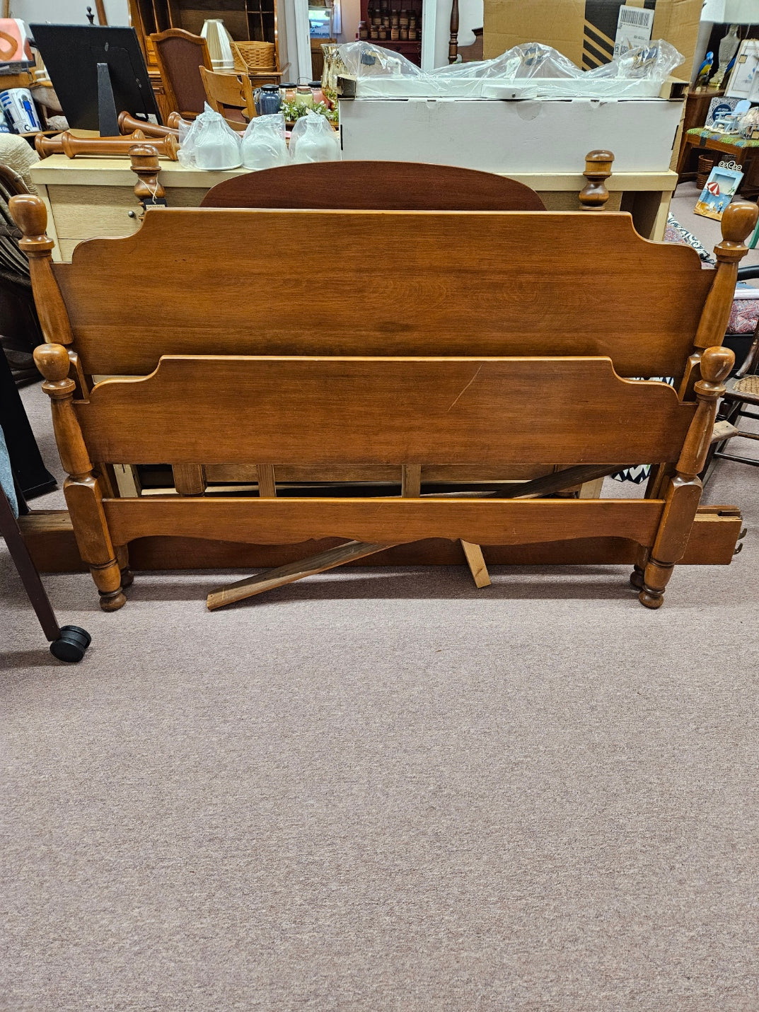 Full Size Bed w/ Wooden Rails