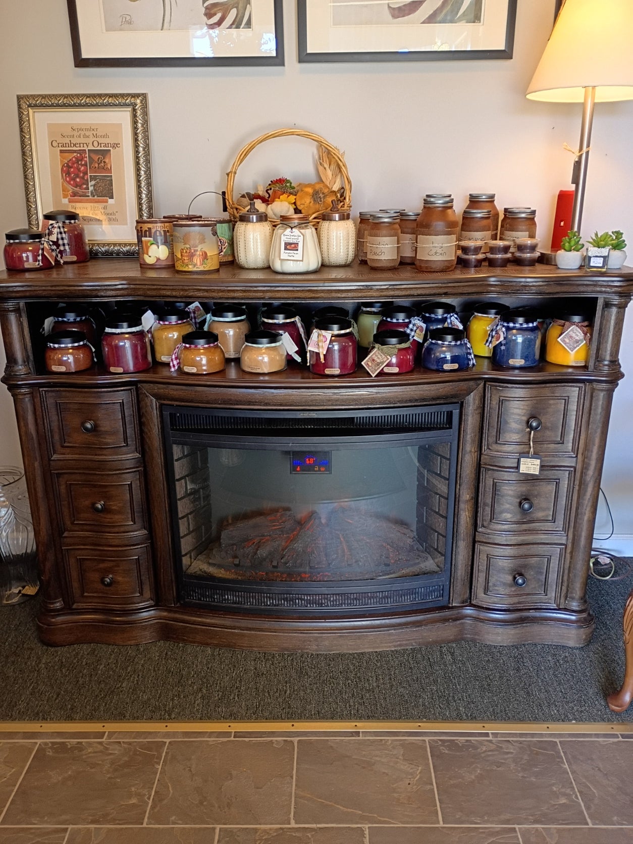 Console Cabinet w/ Fireplace Insert
