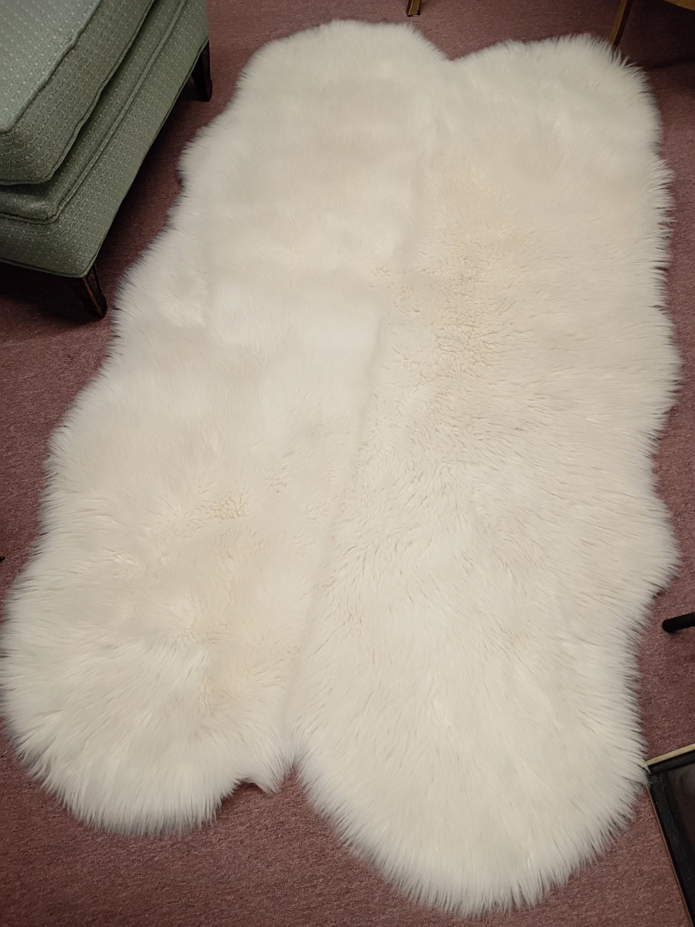 3x6 White, Faux Fur Rug