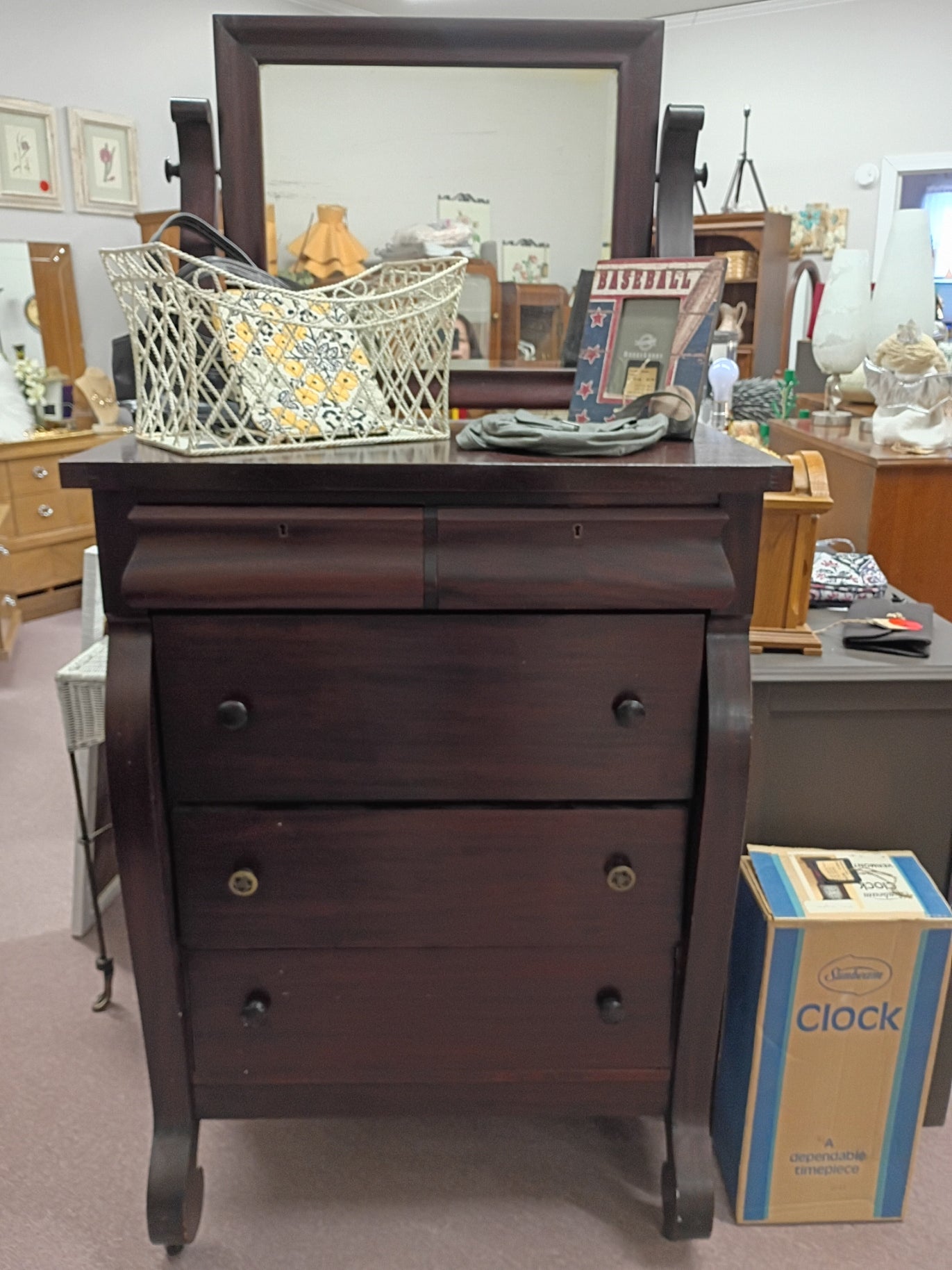 Vintage empire Chest w/ Mirror