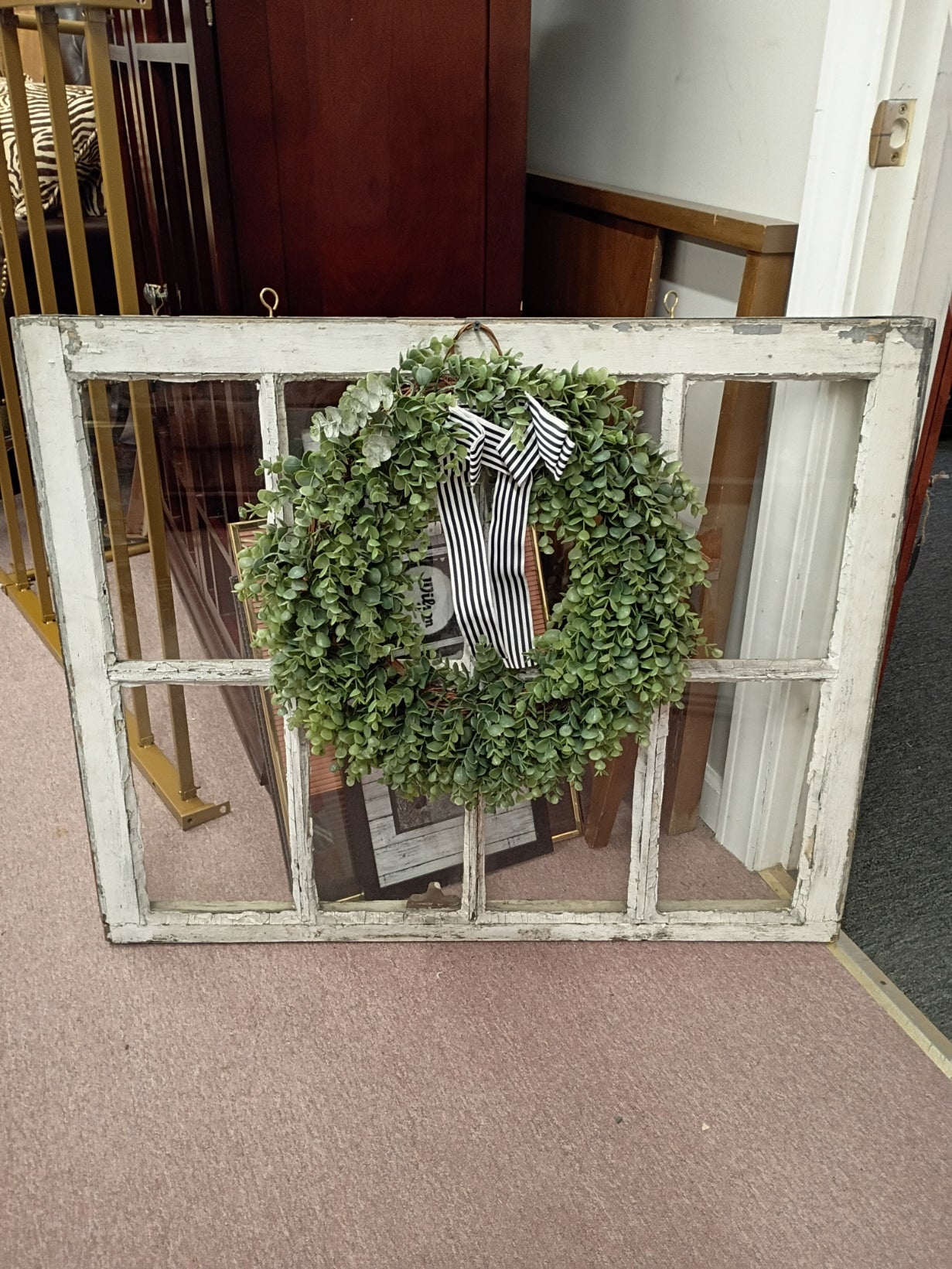 Rustic Window w/ Wreath