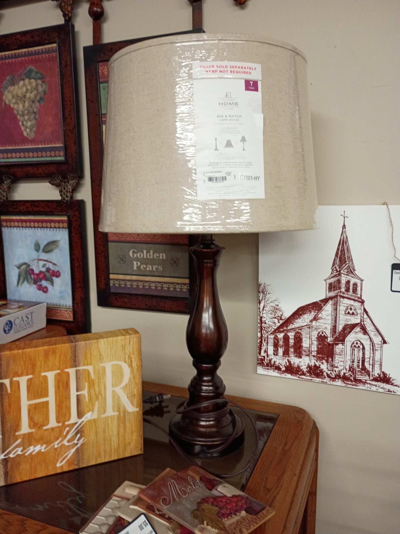 Bronze Lamp w/ New Shade