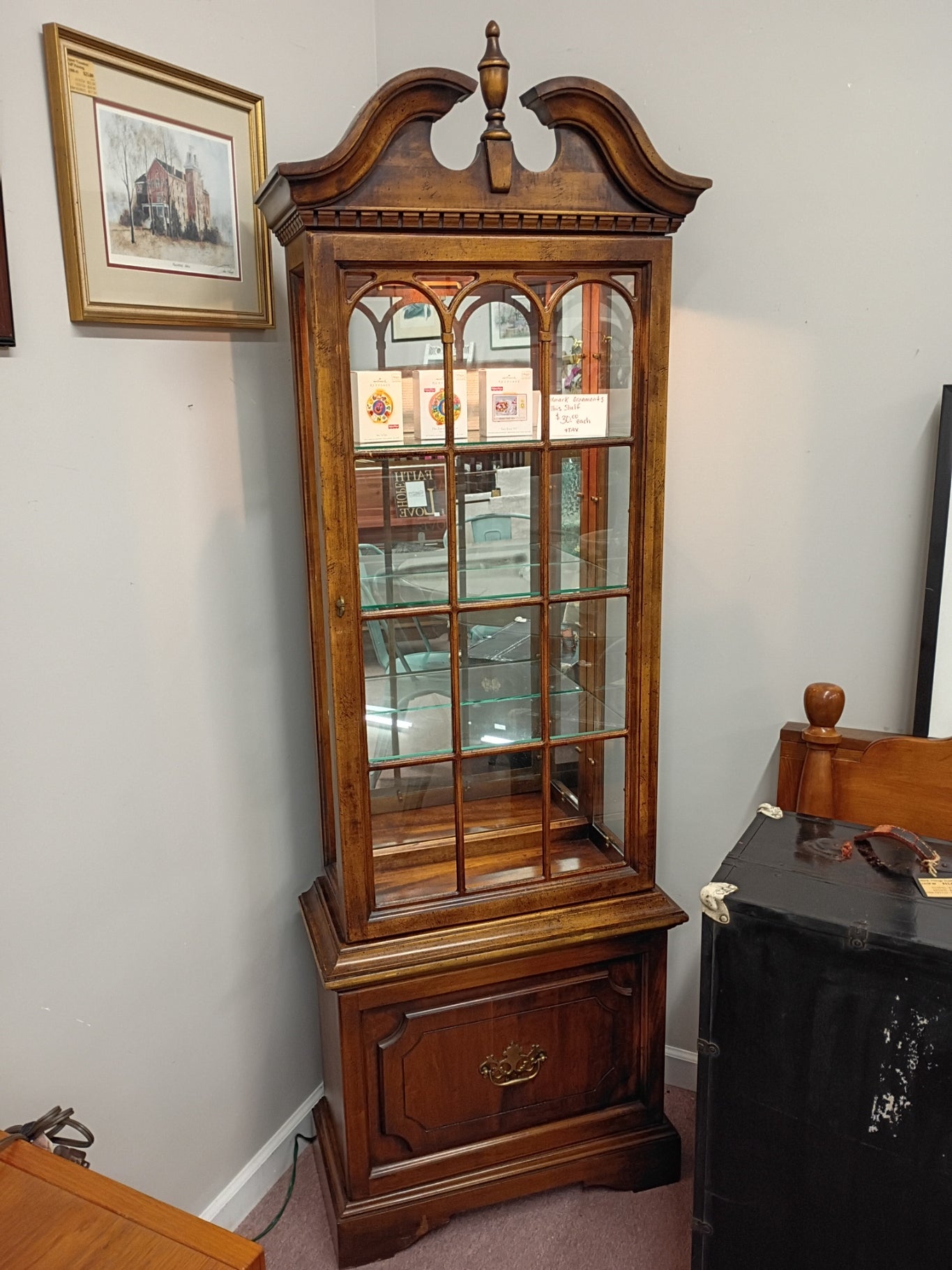 Vintage, Lighted Curio Cabinet