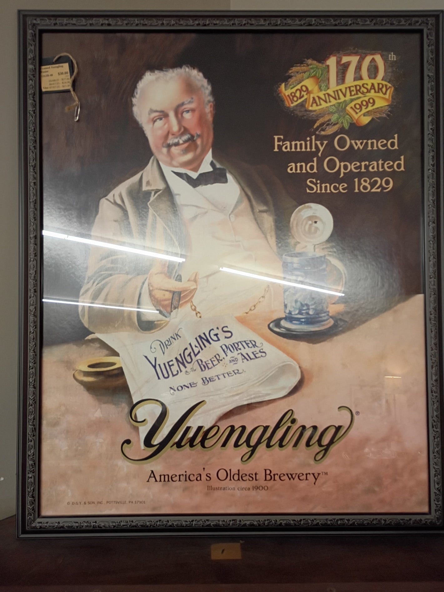 Framed Yuengling Poster