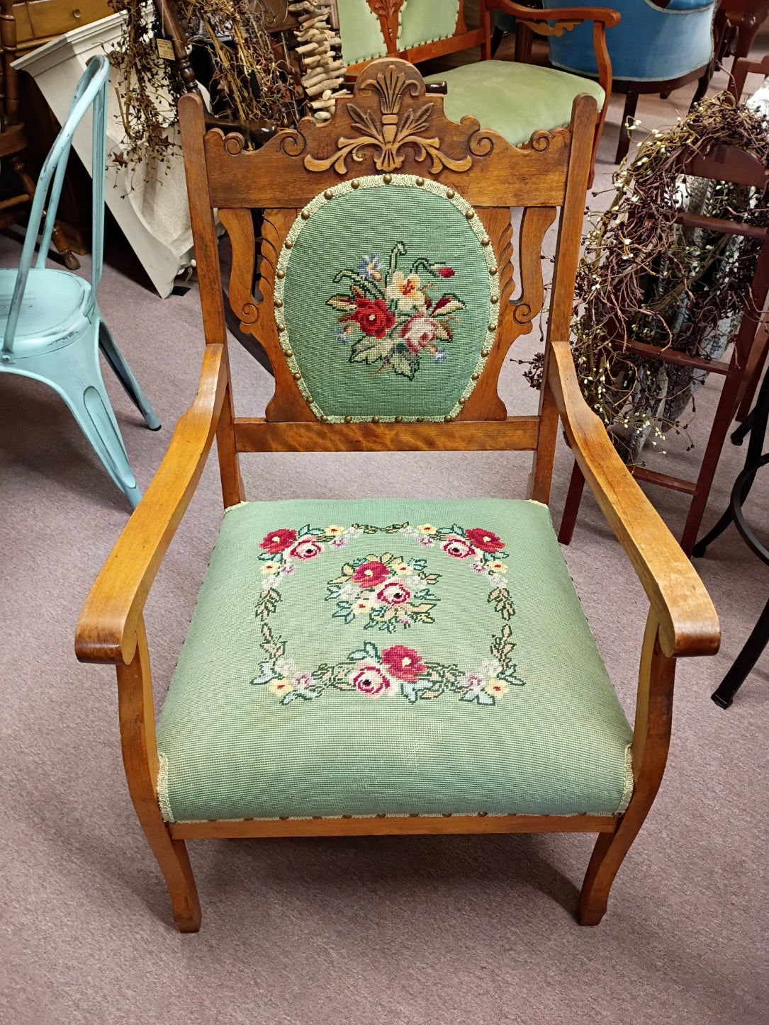 Embroidered Arm Chair