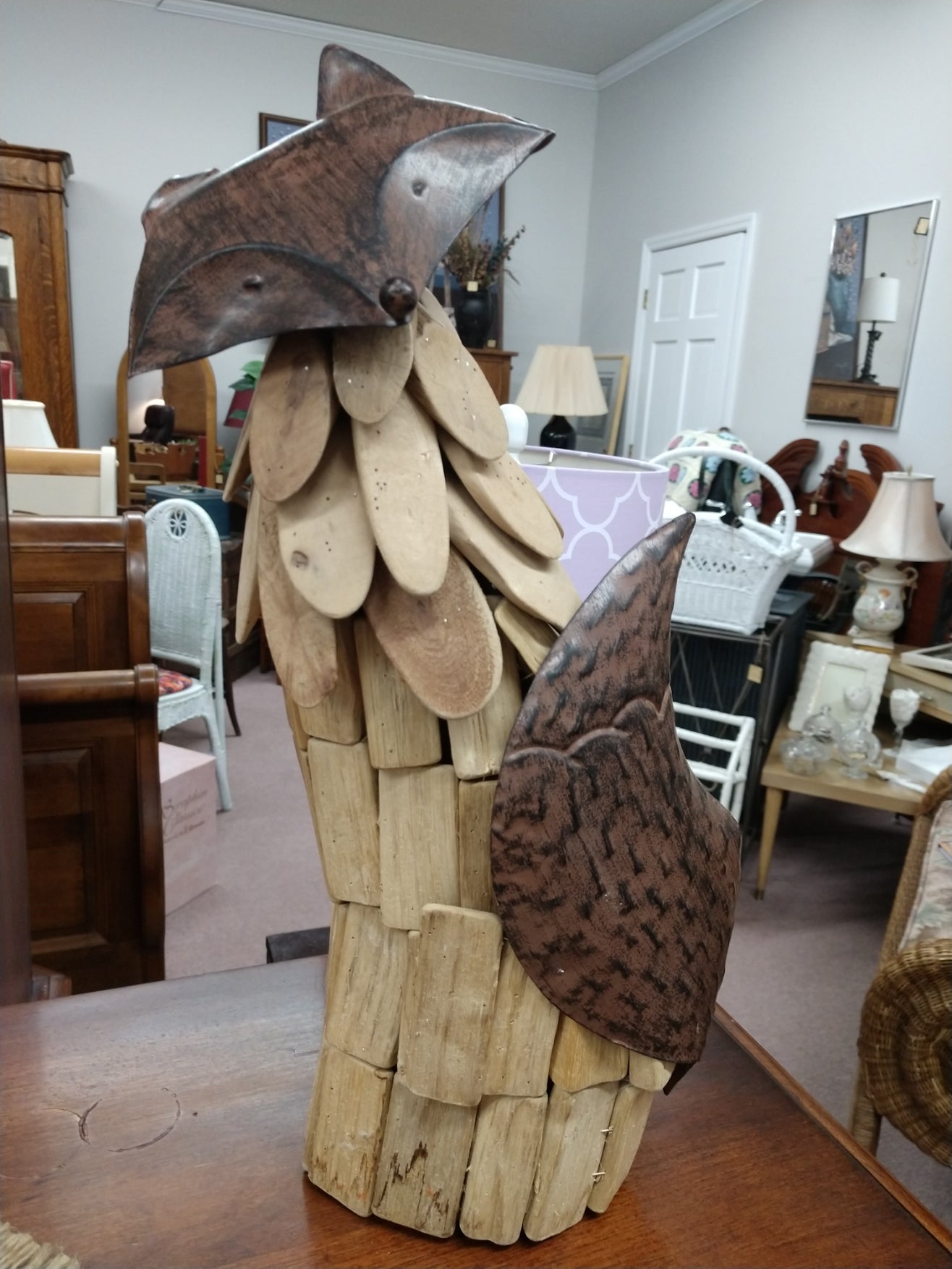 Driftwood and Metal Fox