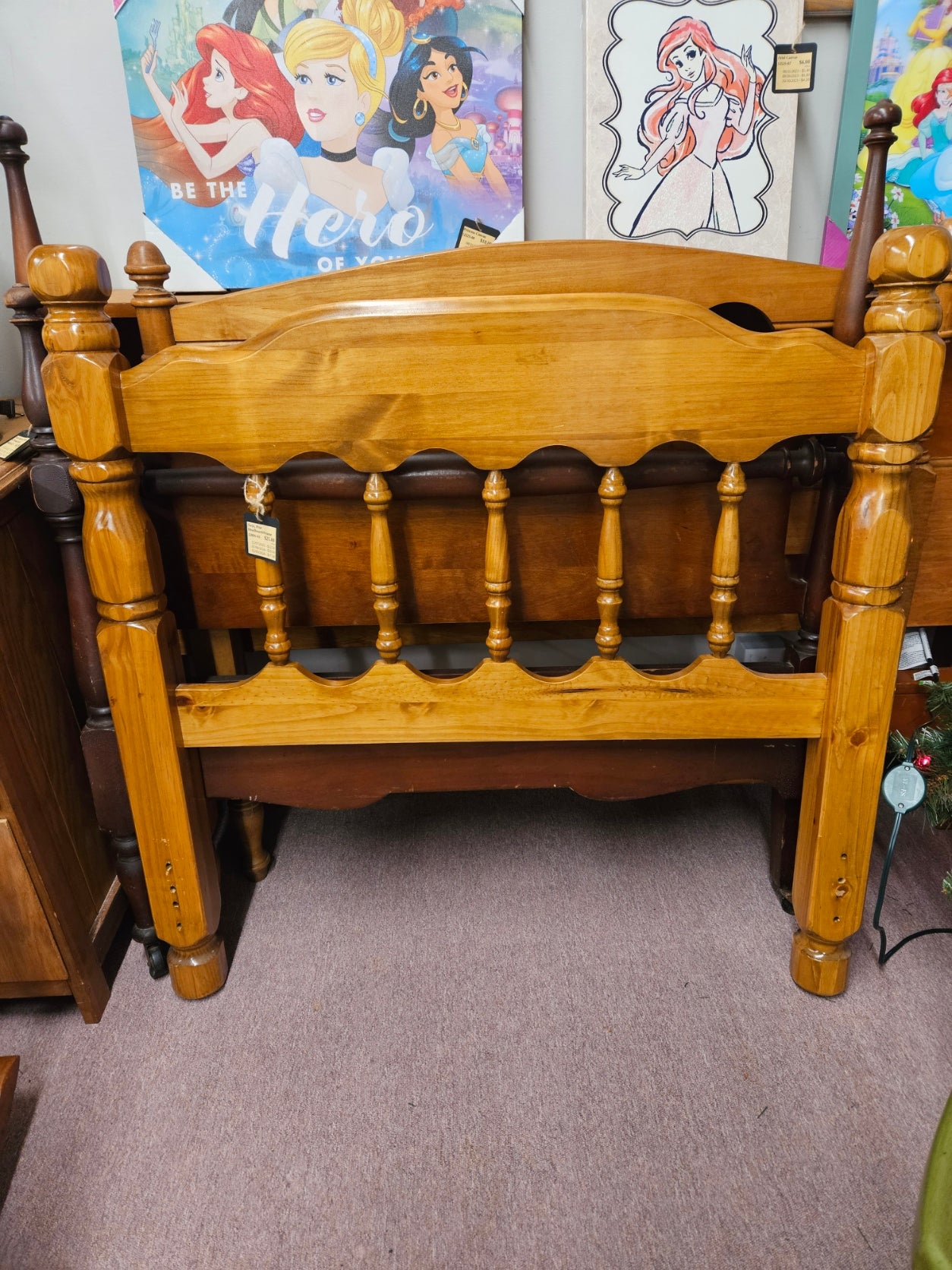 Twin, Pine Headboard w/ Metal Frame