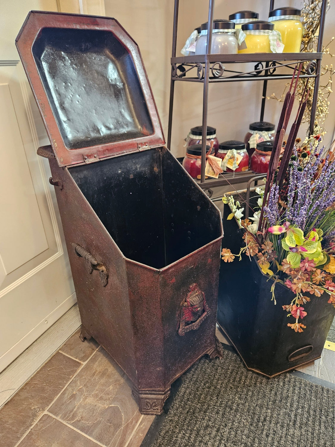 Antique Ash Bucket W  Removable Bin – New Leaf Consignment Plus