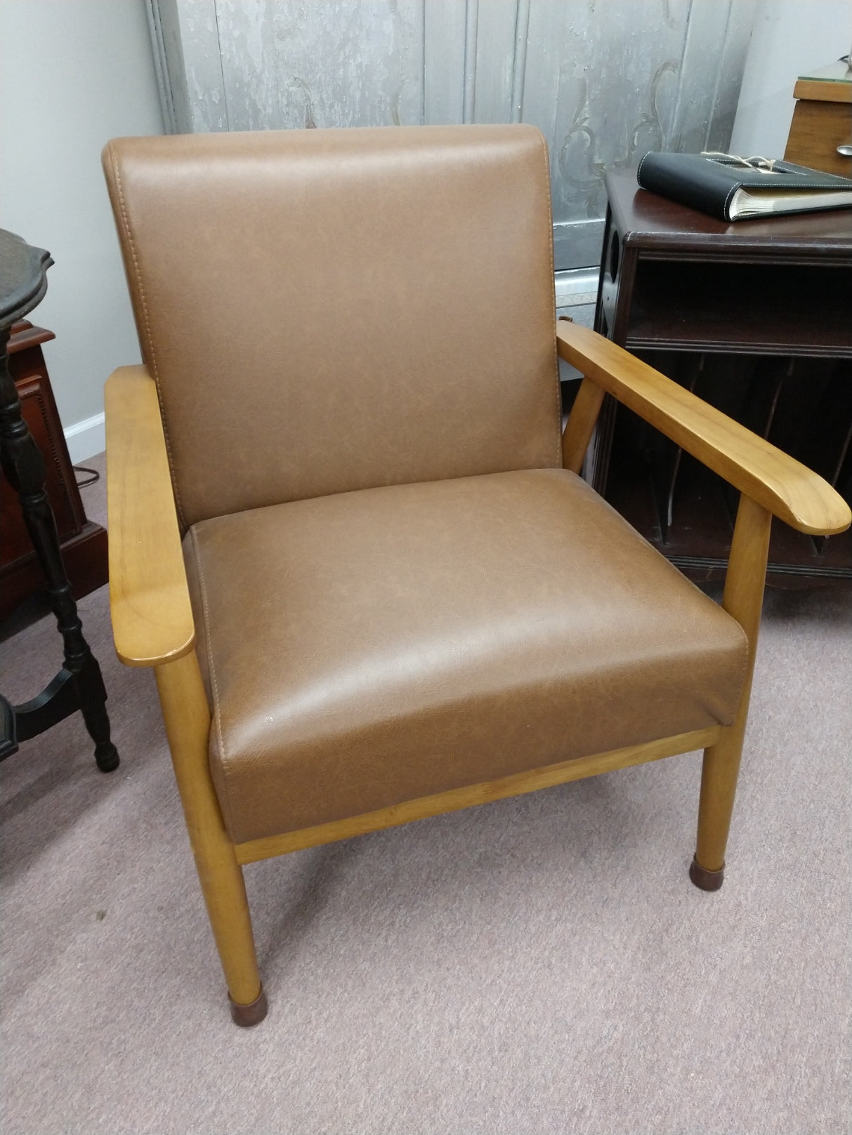Faux Leather Arm Chair