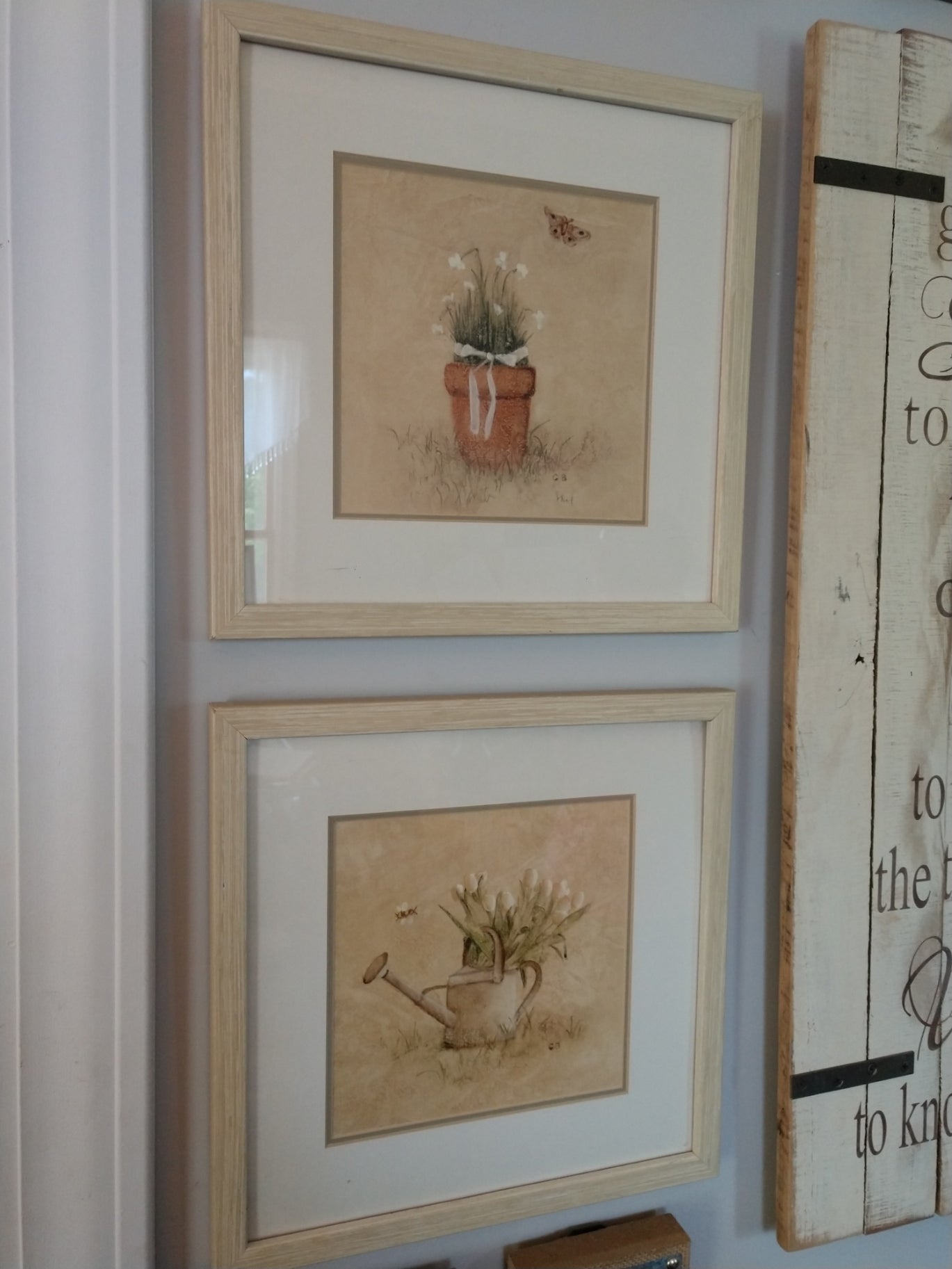 Pair of Framed, Potted Plant Prints