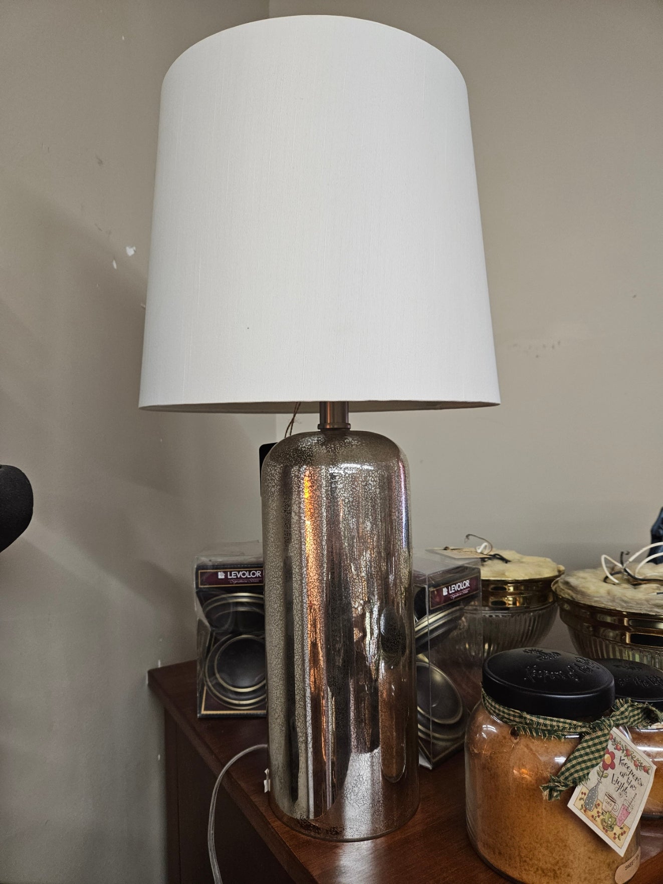 Single, Silver Table Lamp