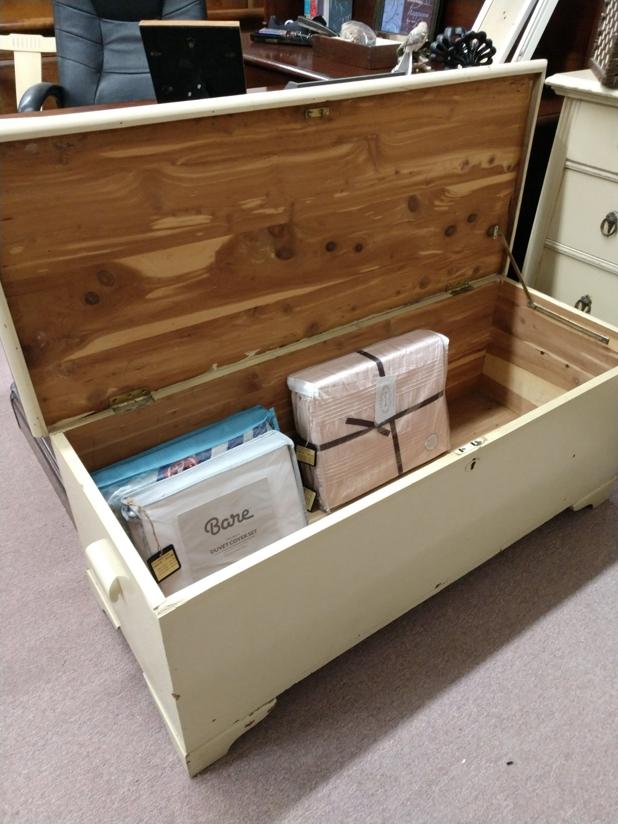 Vintage, Painted Cedar Chest