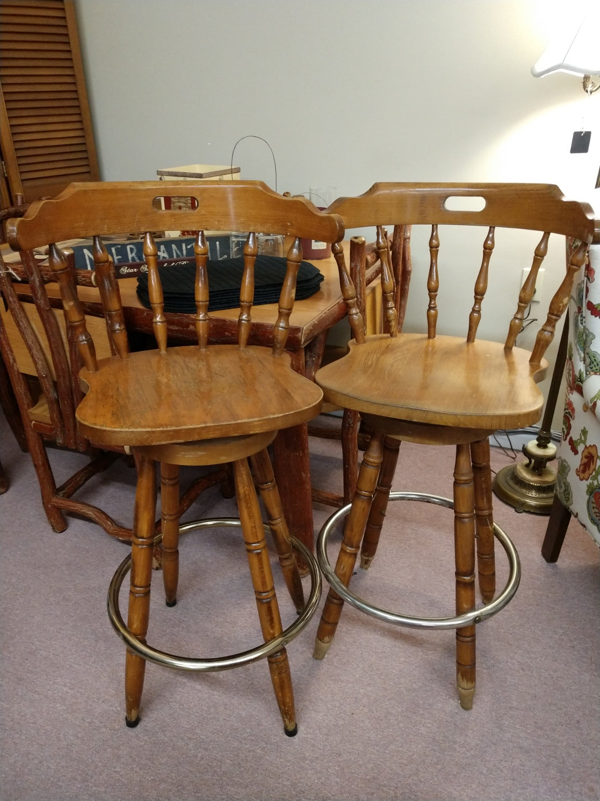 Pair of Swivel Bar Stools