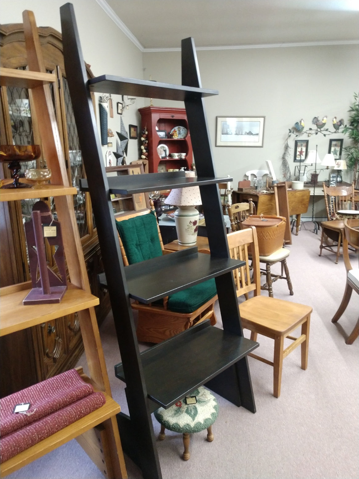 Ladder Shelf w/ Dark Stain