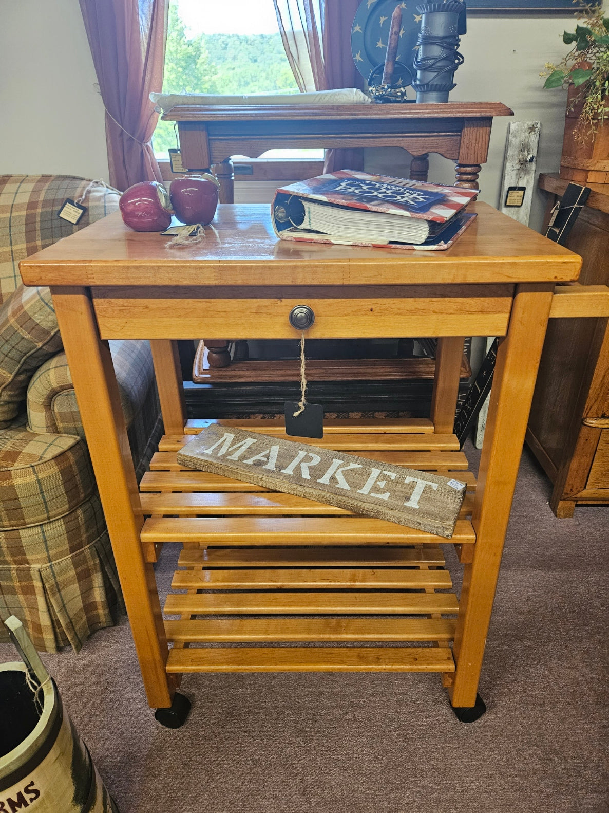 Wood Cart on Casters