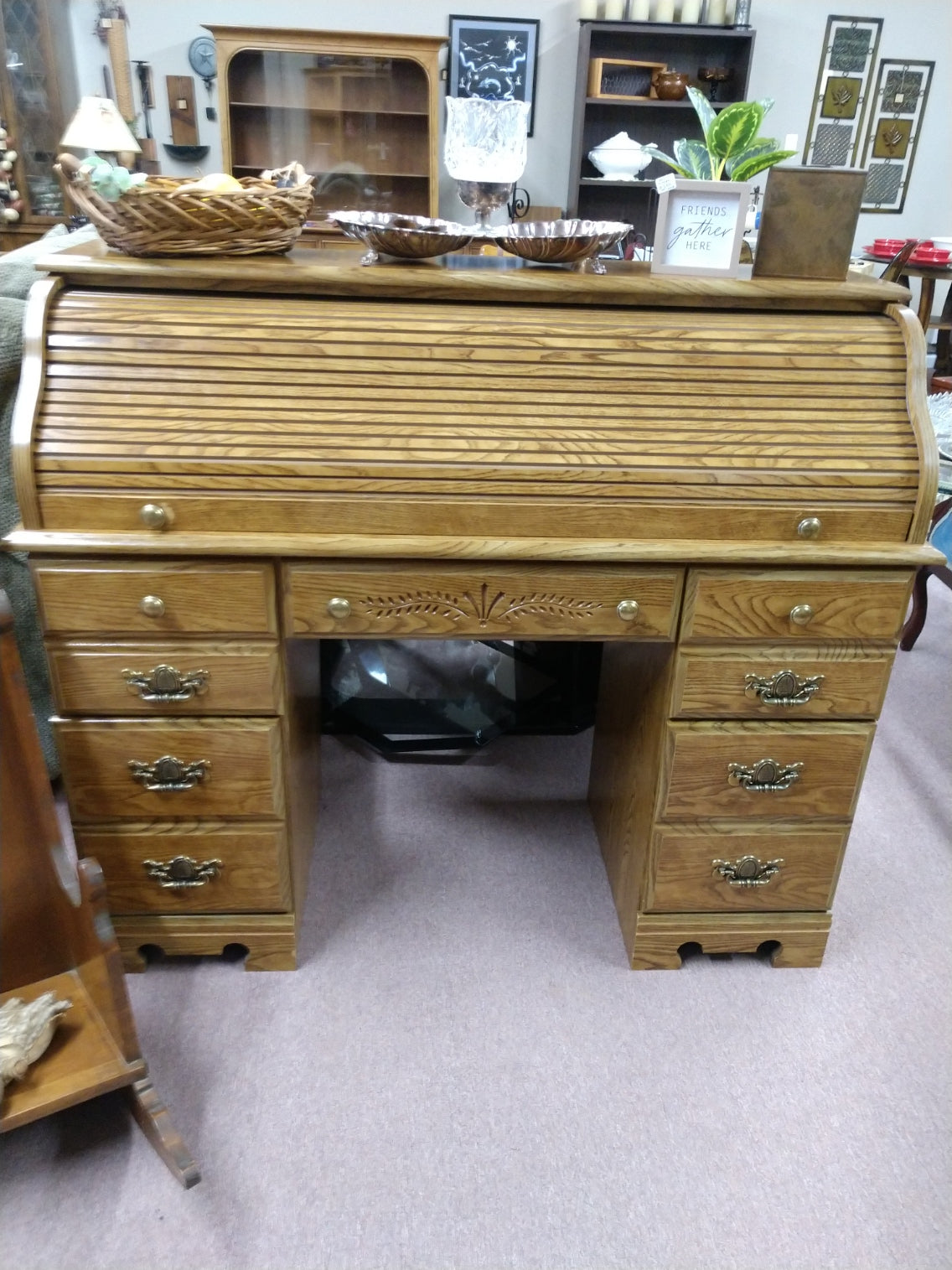 Laminate Roll Top Desk