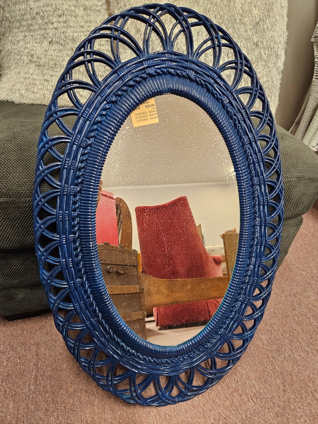 Blue, Oval Mirror