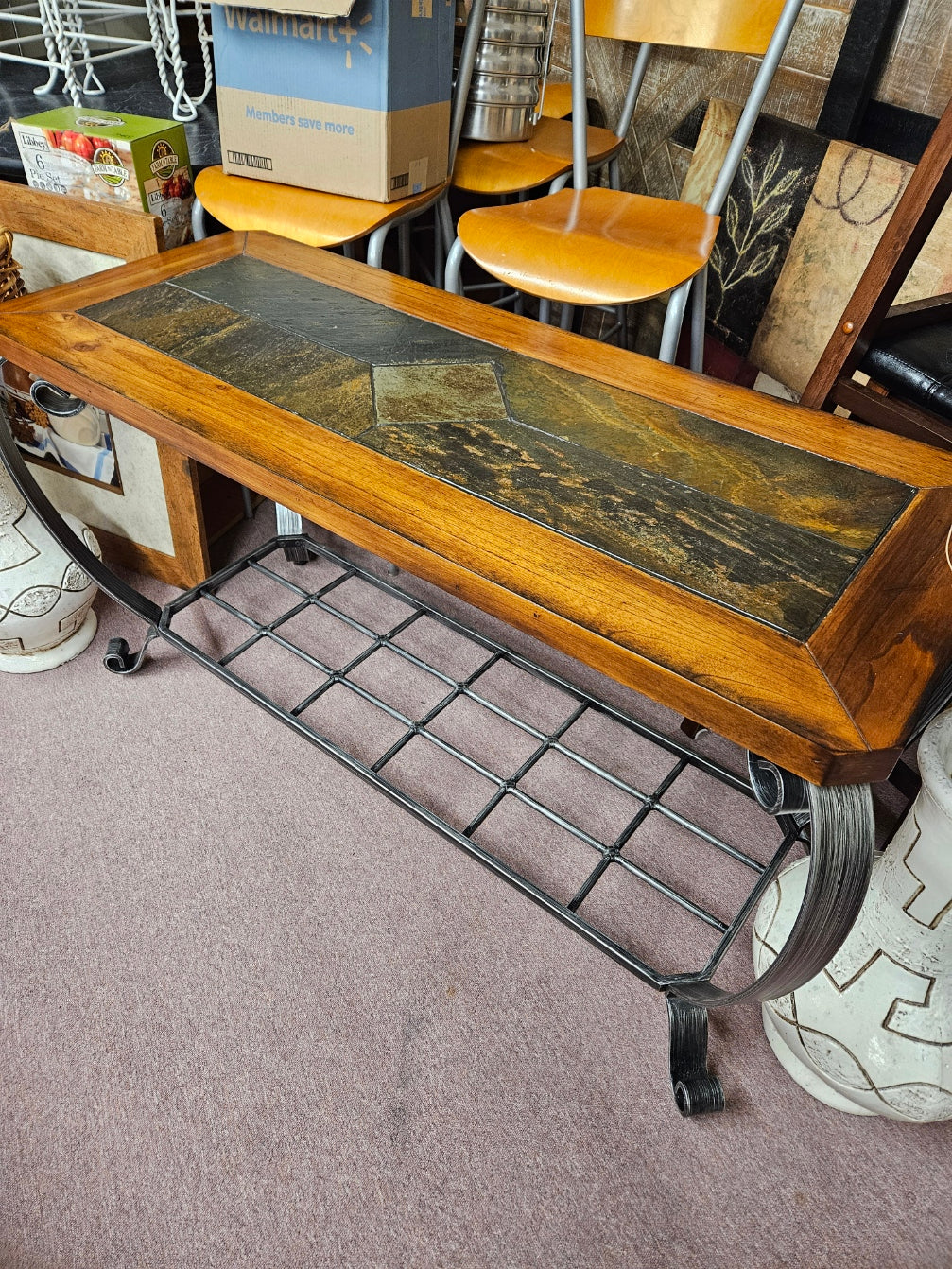 Slate Top Console Table