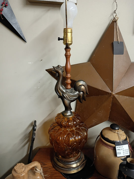 Glass Rooster Lamp